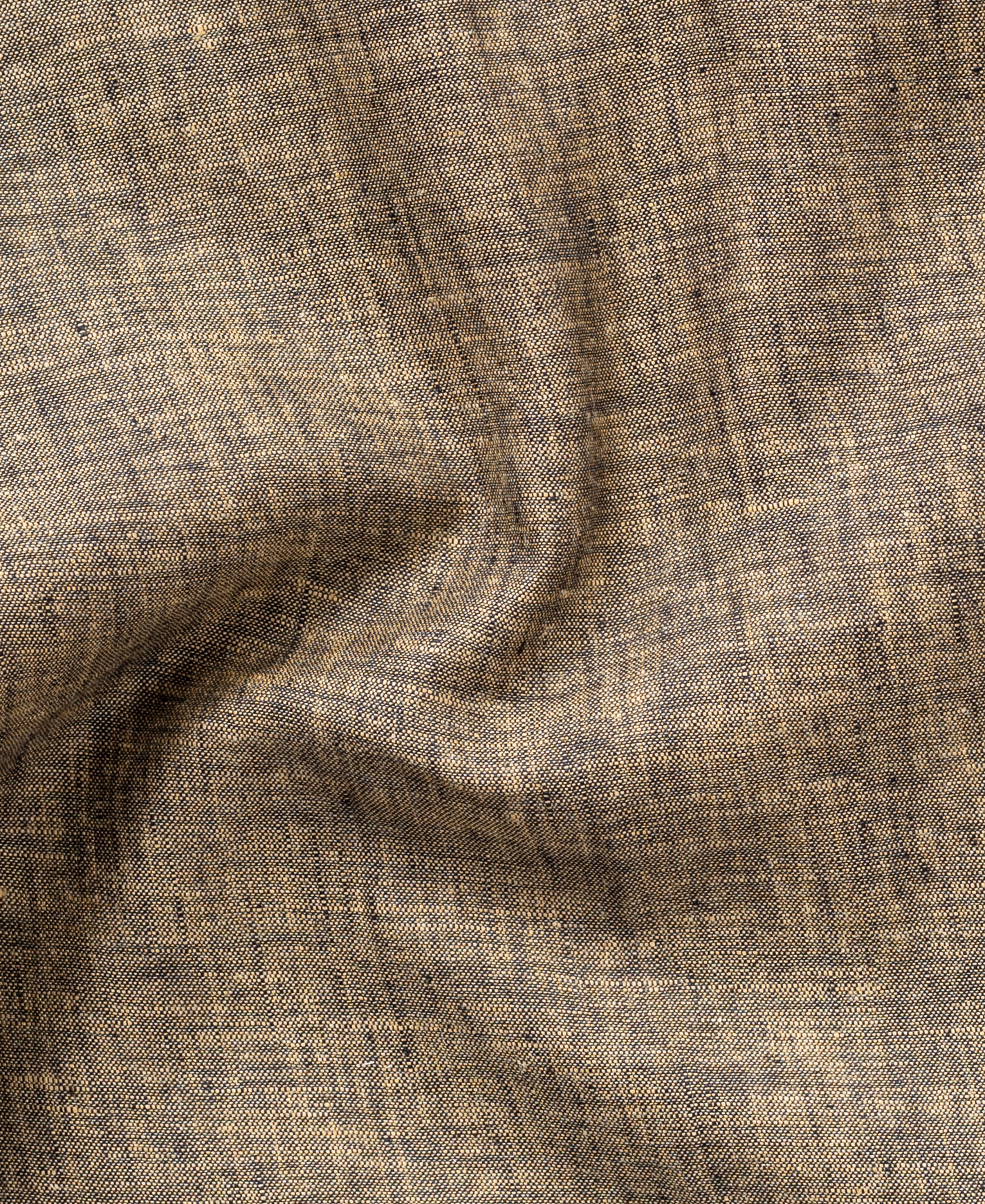 Full Sleeve Olive Green Pure Linen Wooden Button Shirt