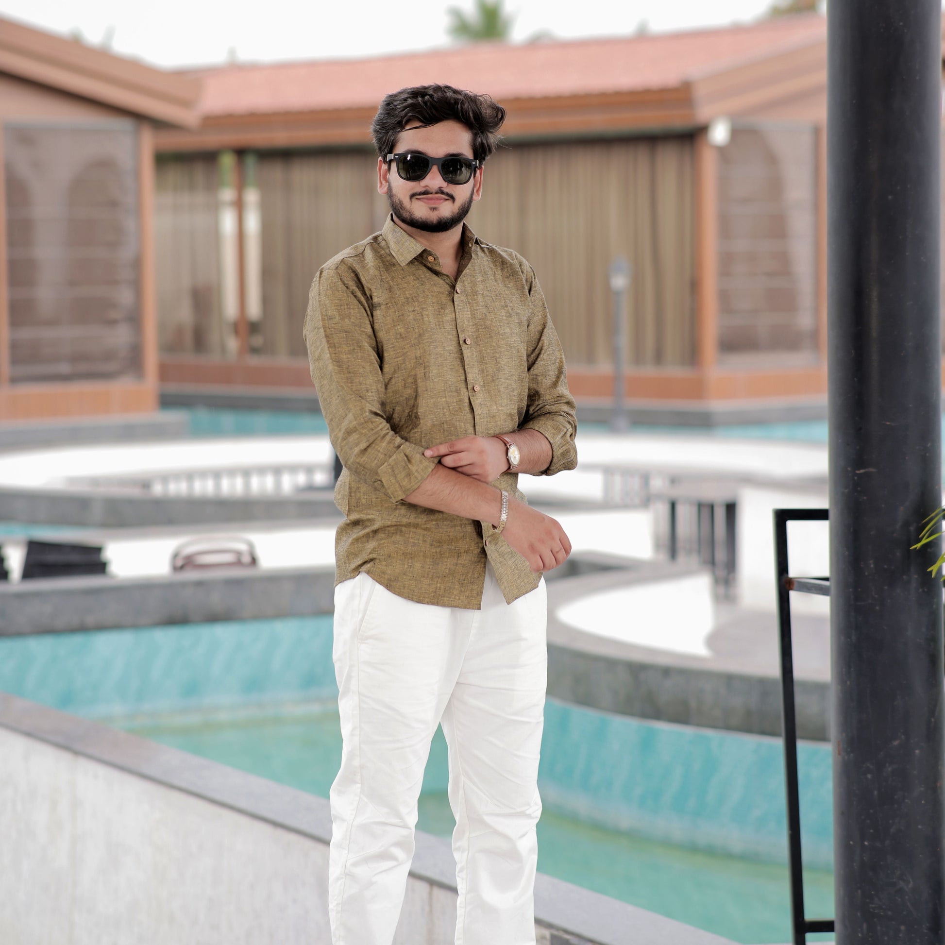 Casual linen shirt men