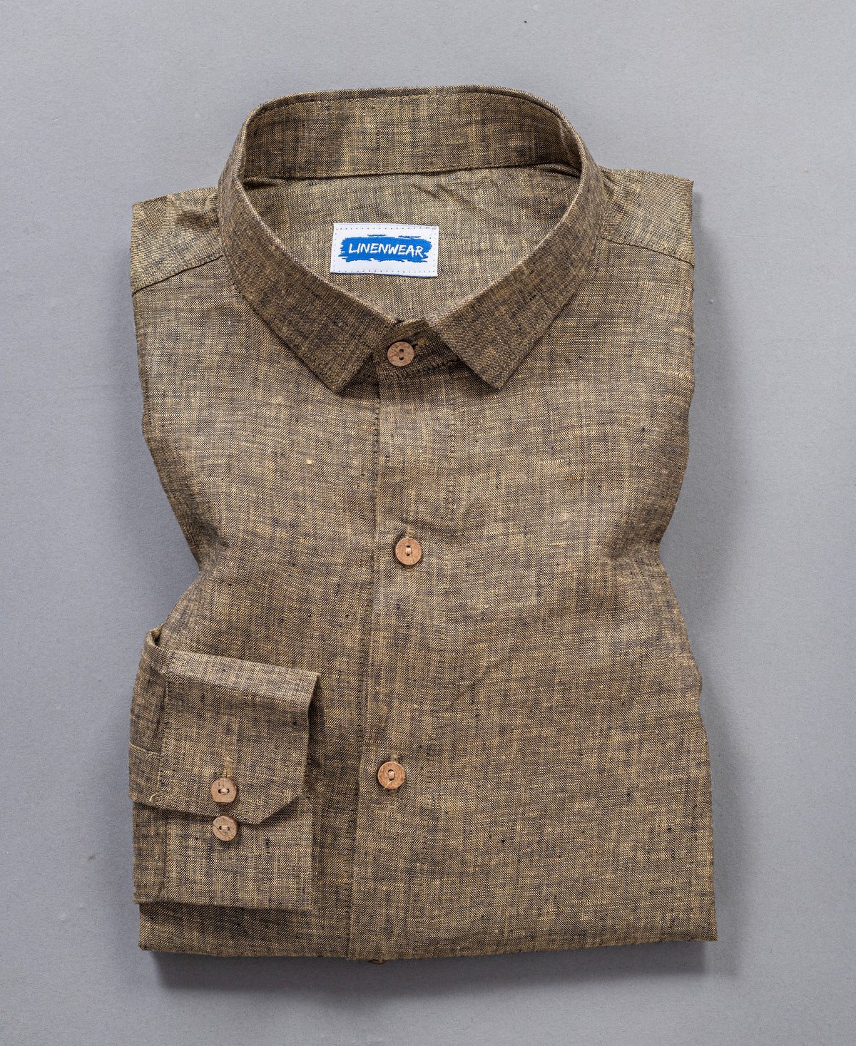 Olive Green Pure Linen 60 LEA Shirt