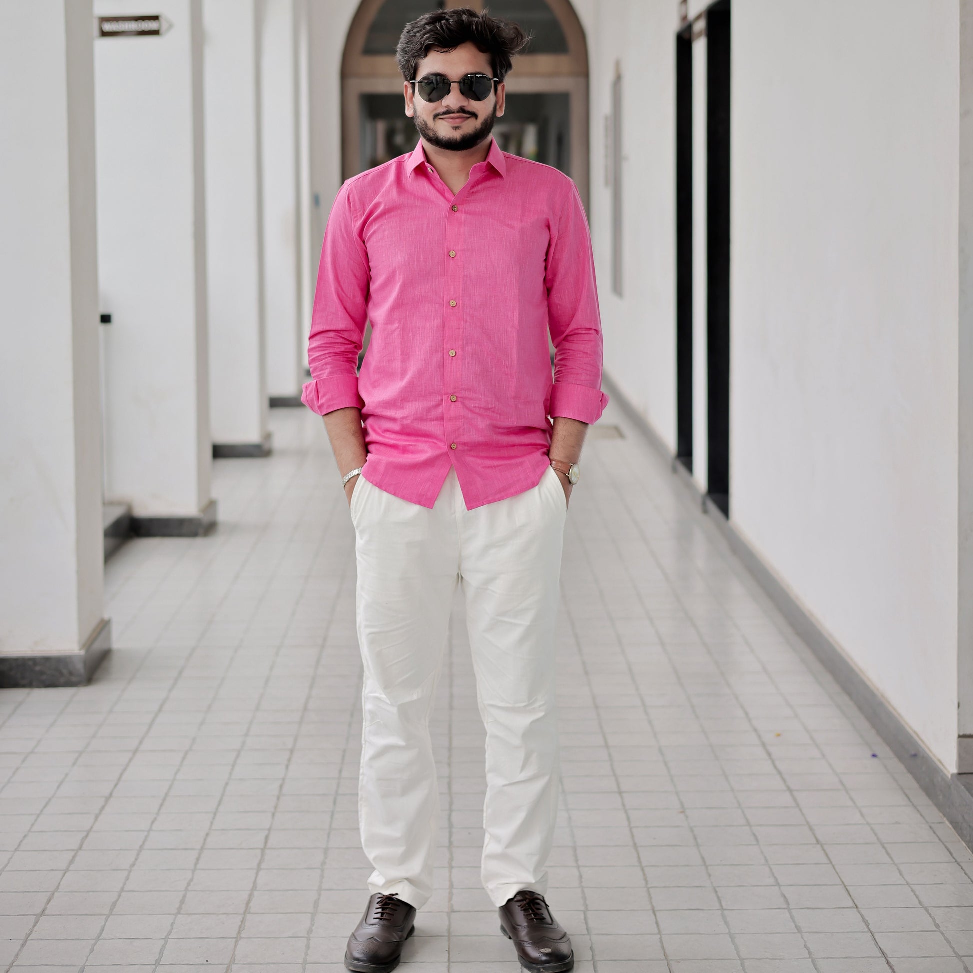 Stylish party wear pink shirt