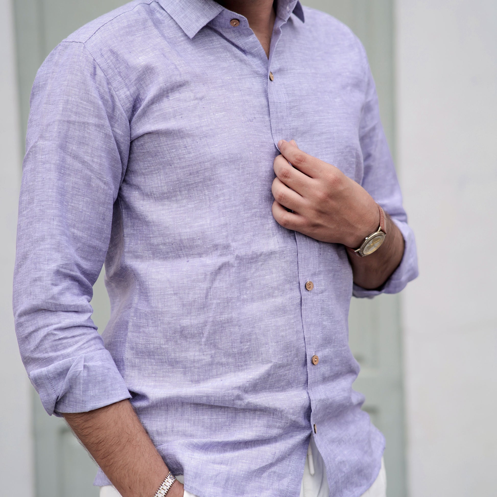 regular fit linen shirt