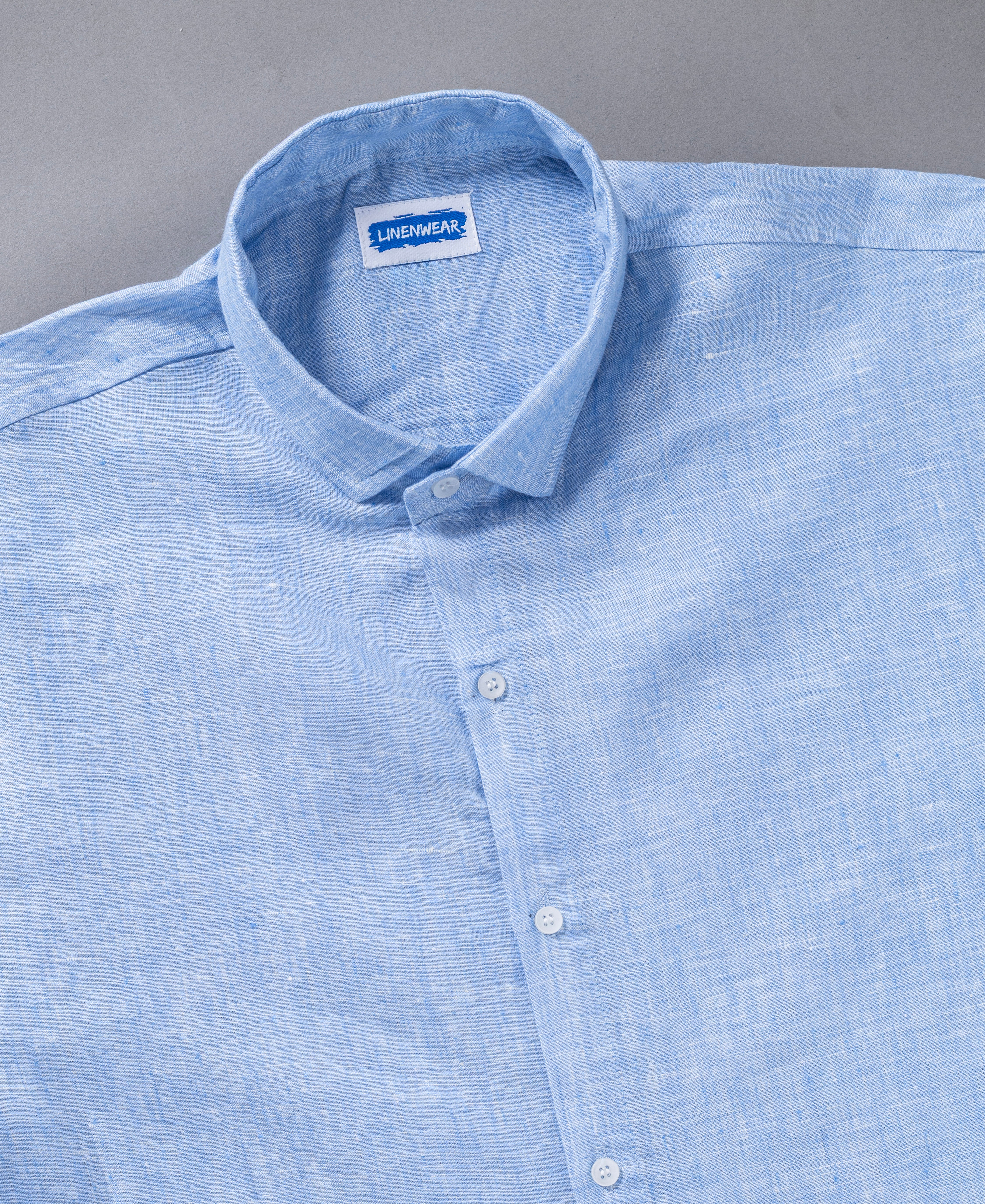 Regular Fit Blue Horizon Pure Linen Airy Shirt