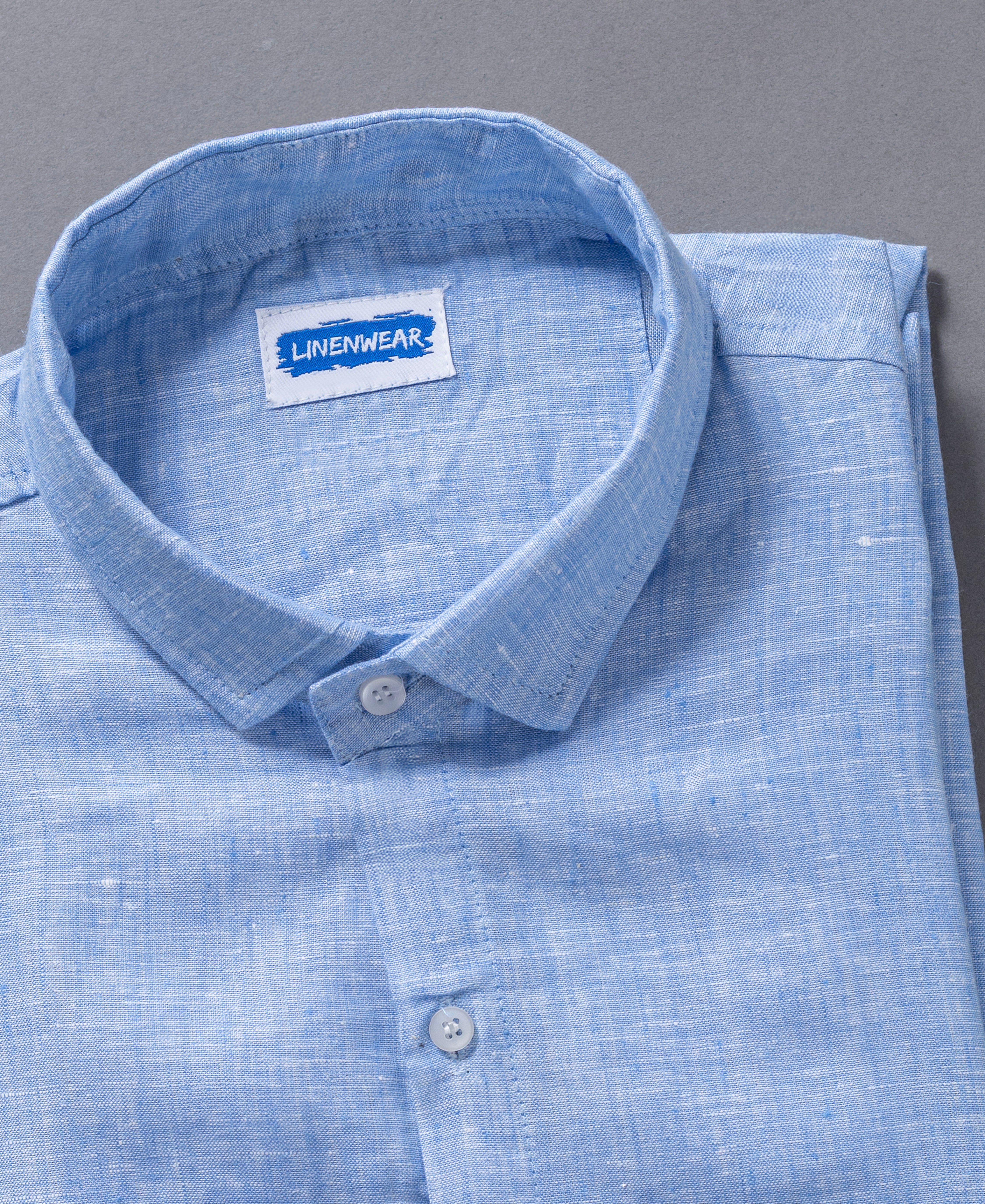 Regular Fit Blue Horizon Pure Linen Airy Shirt