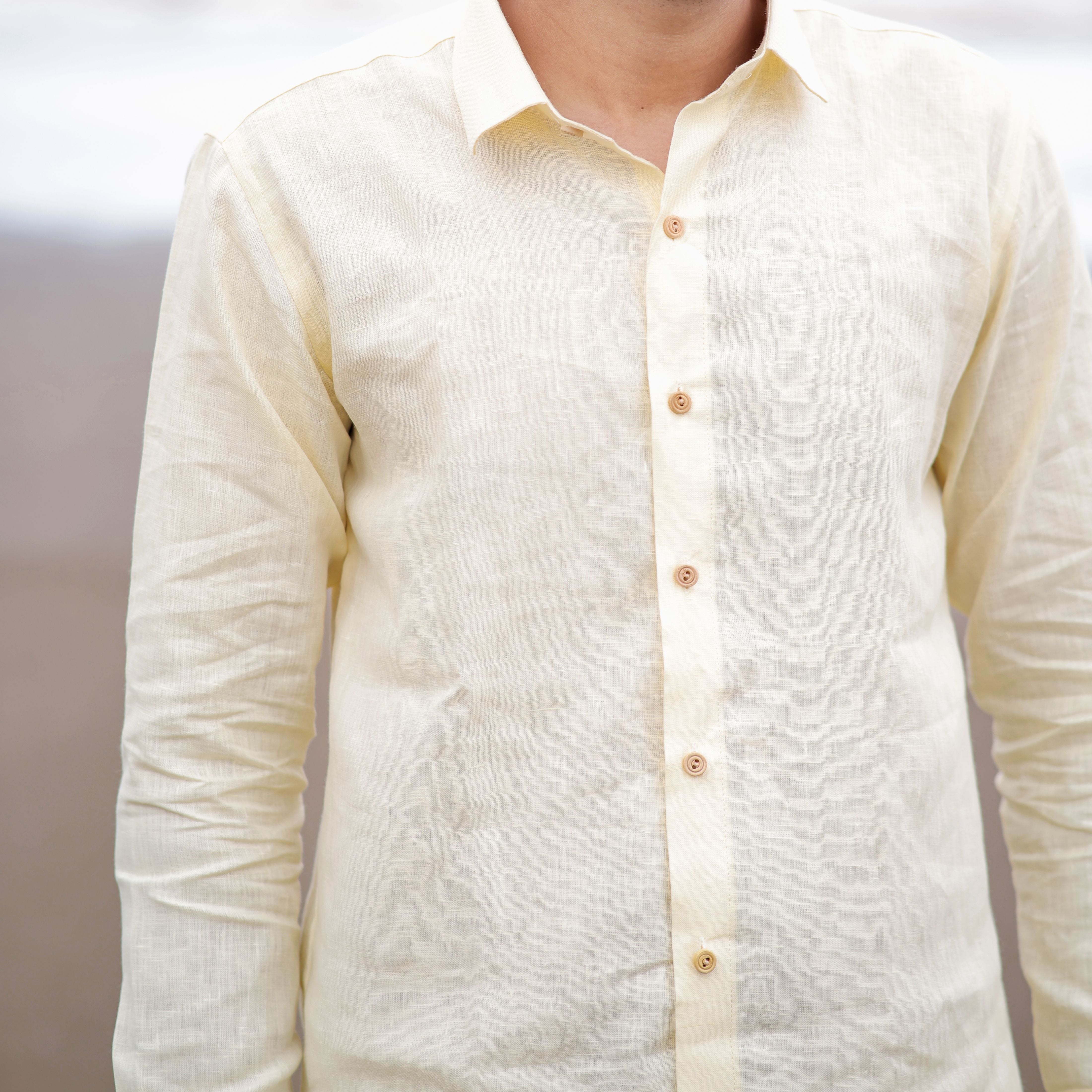 cream linen shirt men