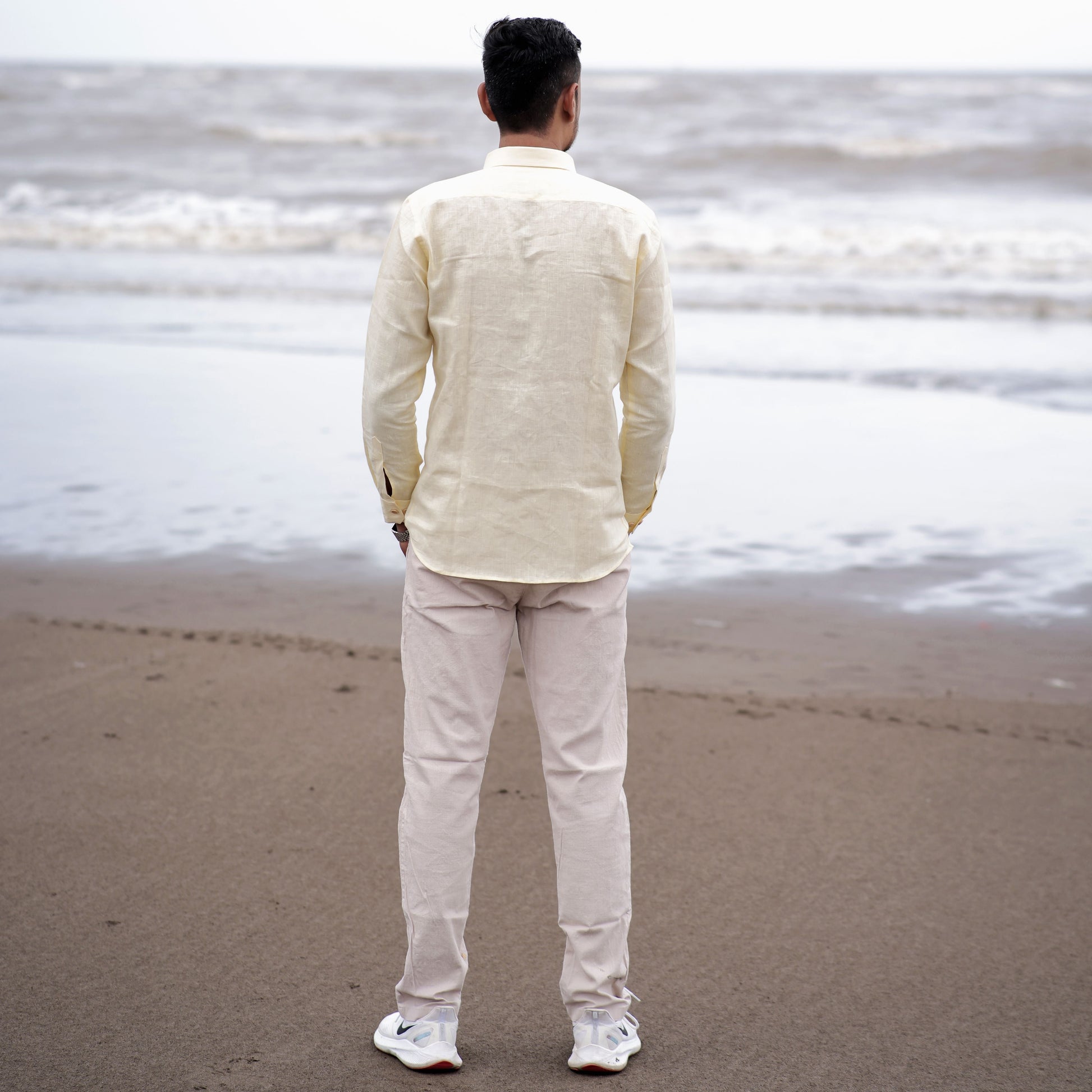 regular fit linen shirt men