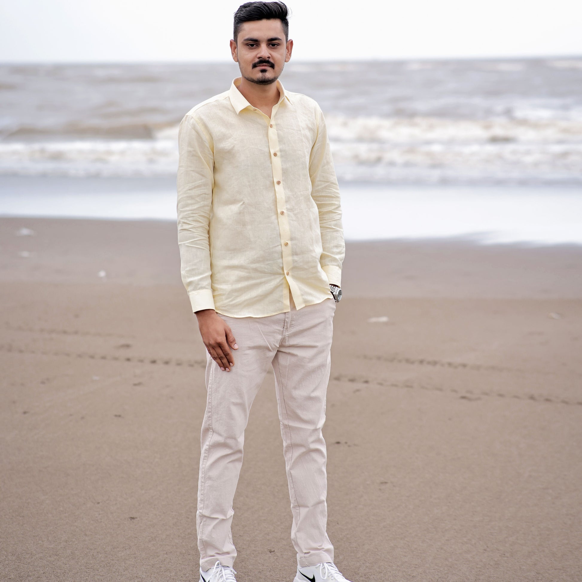 full sleeve linen men shirt