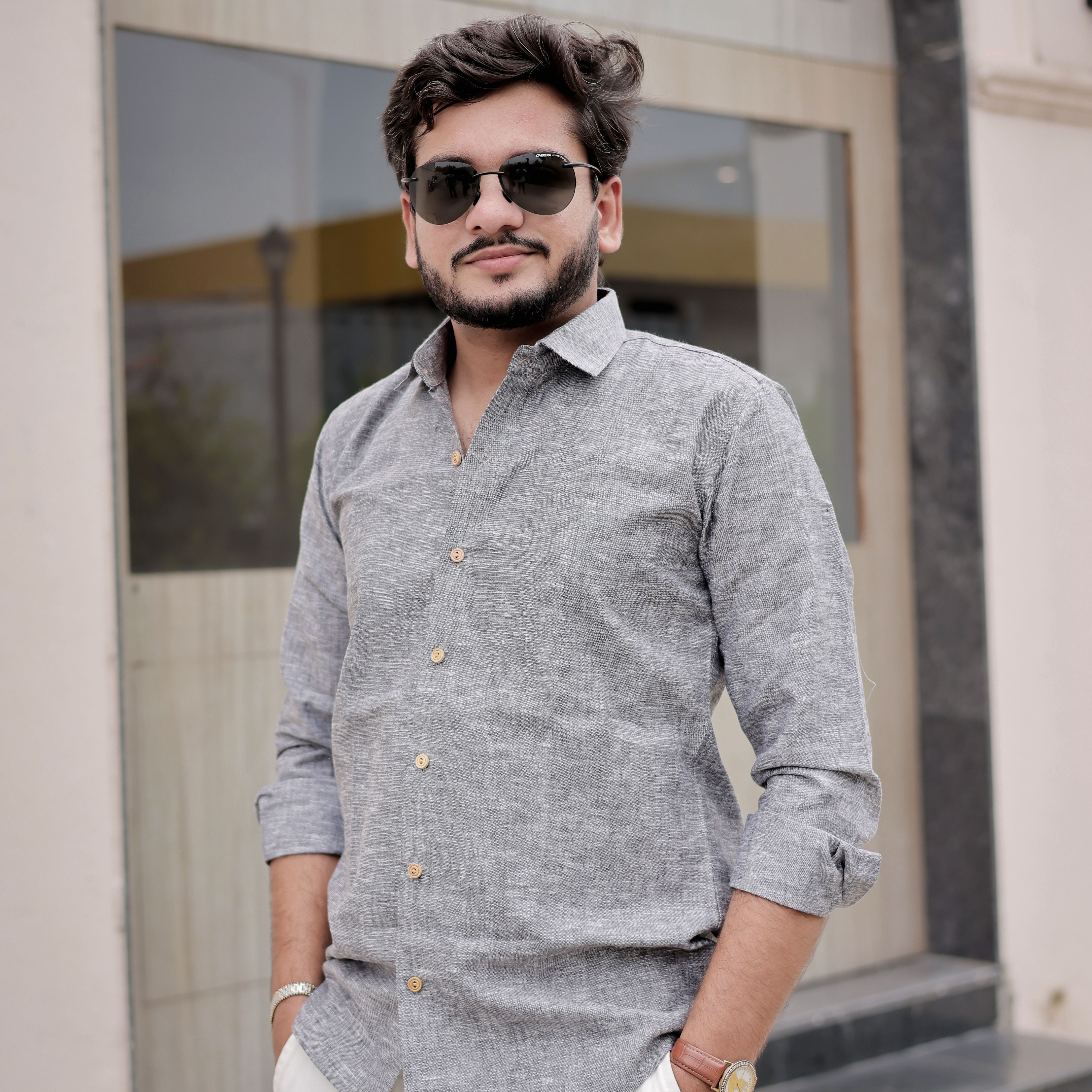 Everyday Wear Soft Pure Linen Charcoal Grey Shirt