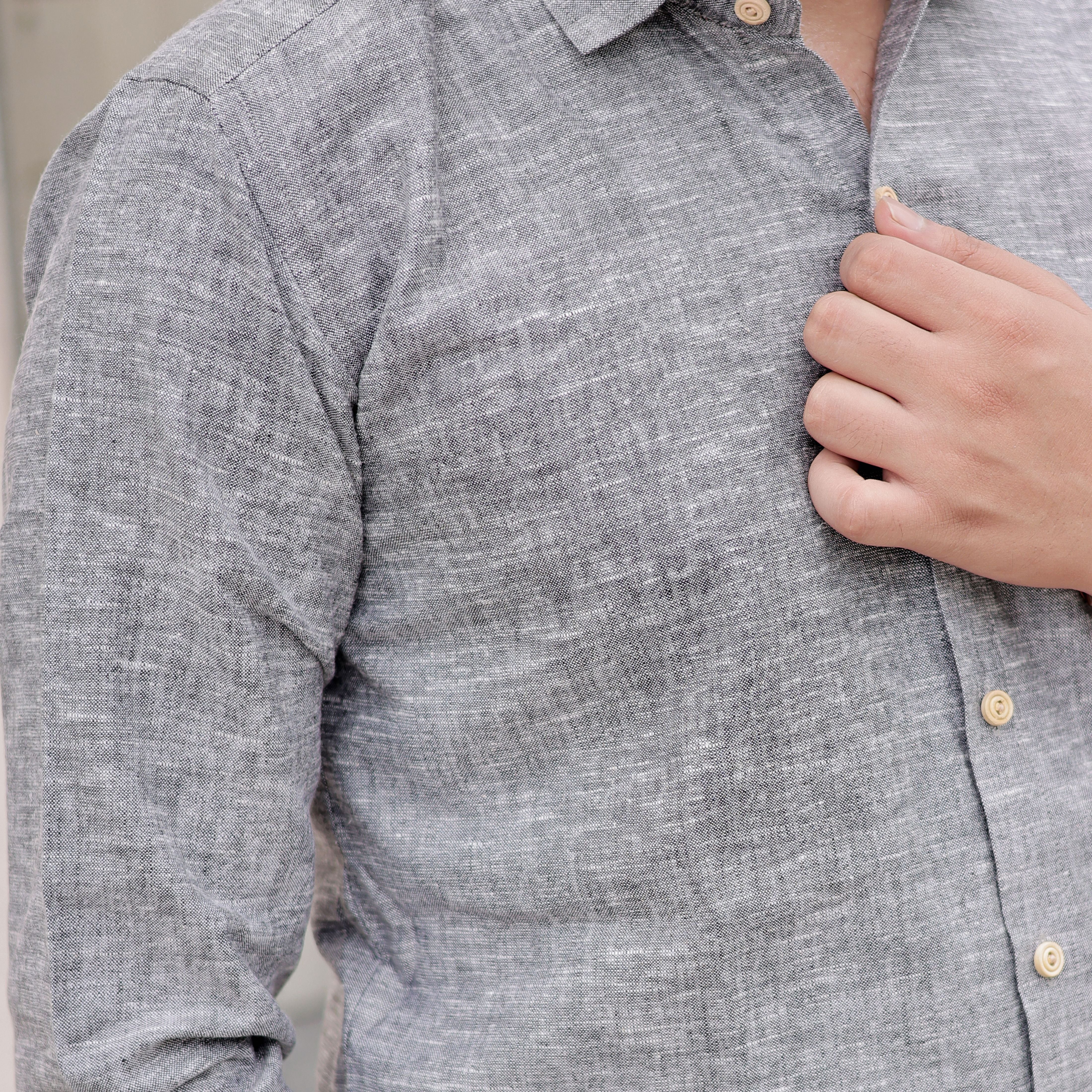 Everyday Wear Soft Pure Linen Charcoal Grey Shirt