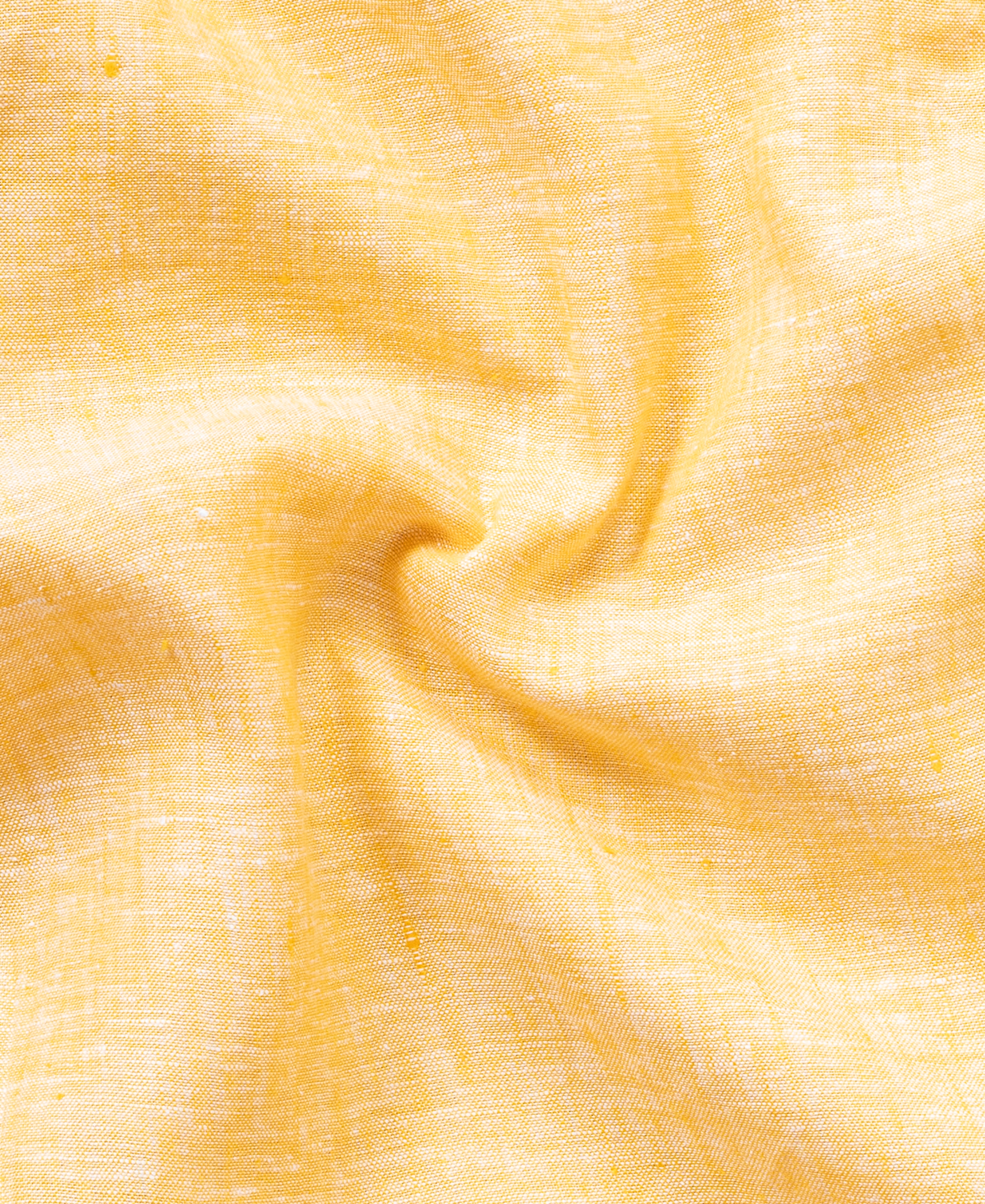 Sun Haze Pure Linen Pastel Yellow Regular Fit Shirt