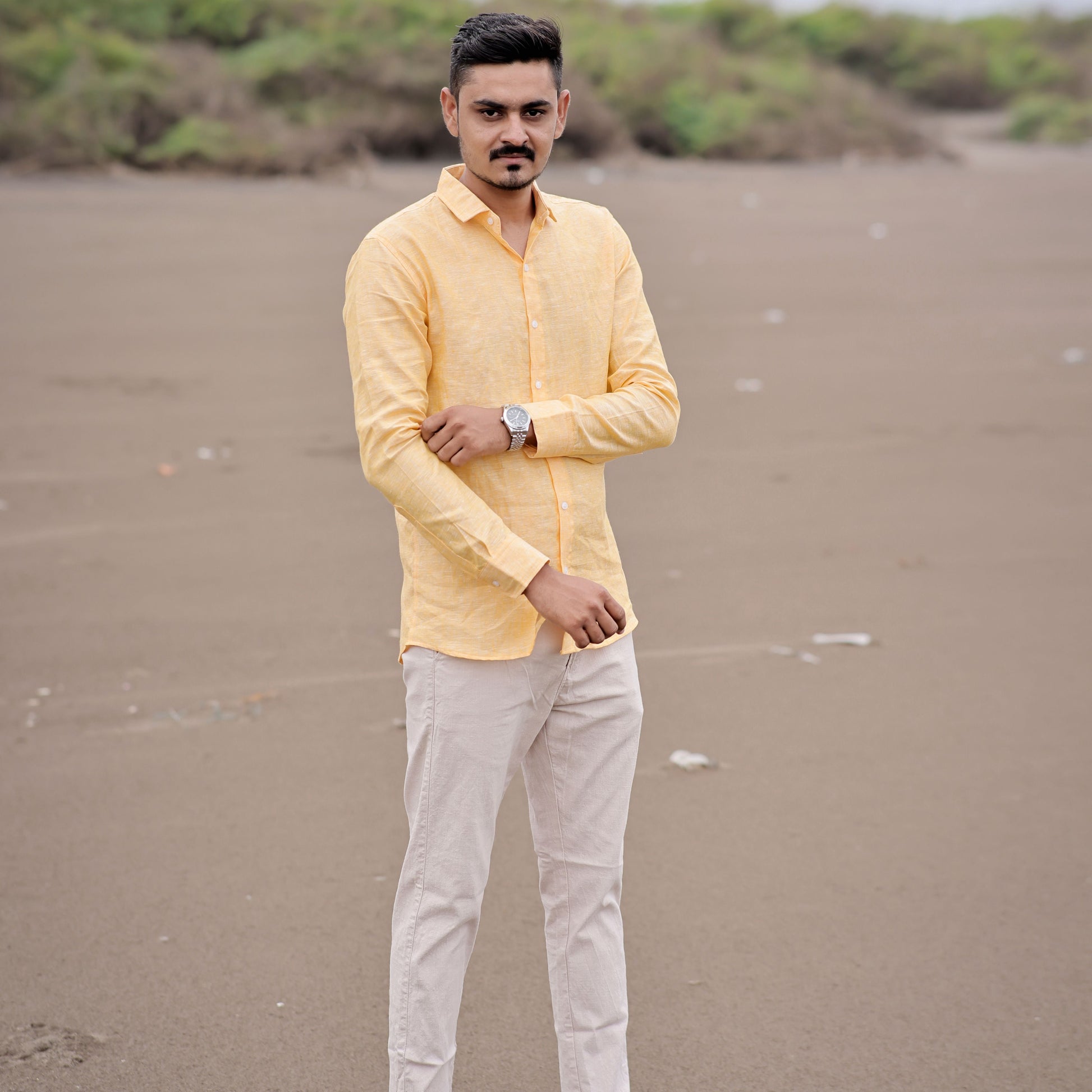 plain yellow shirt