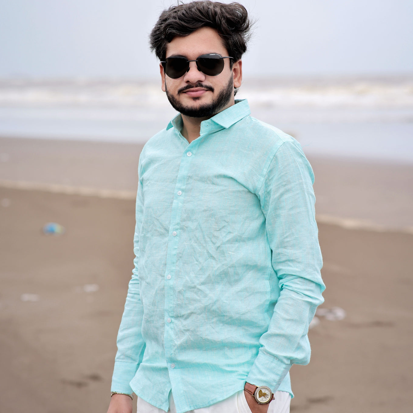 sky blue shirt for men