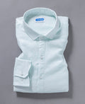 Ocean Mist Pure Linen Spread Collar Shirt Aqua Blue Comfort Wear
