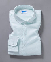 Ocean Mist Pure Linen Spread Collar Shirt Aqua Blue Comfort Wear