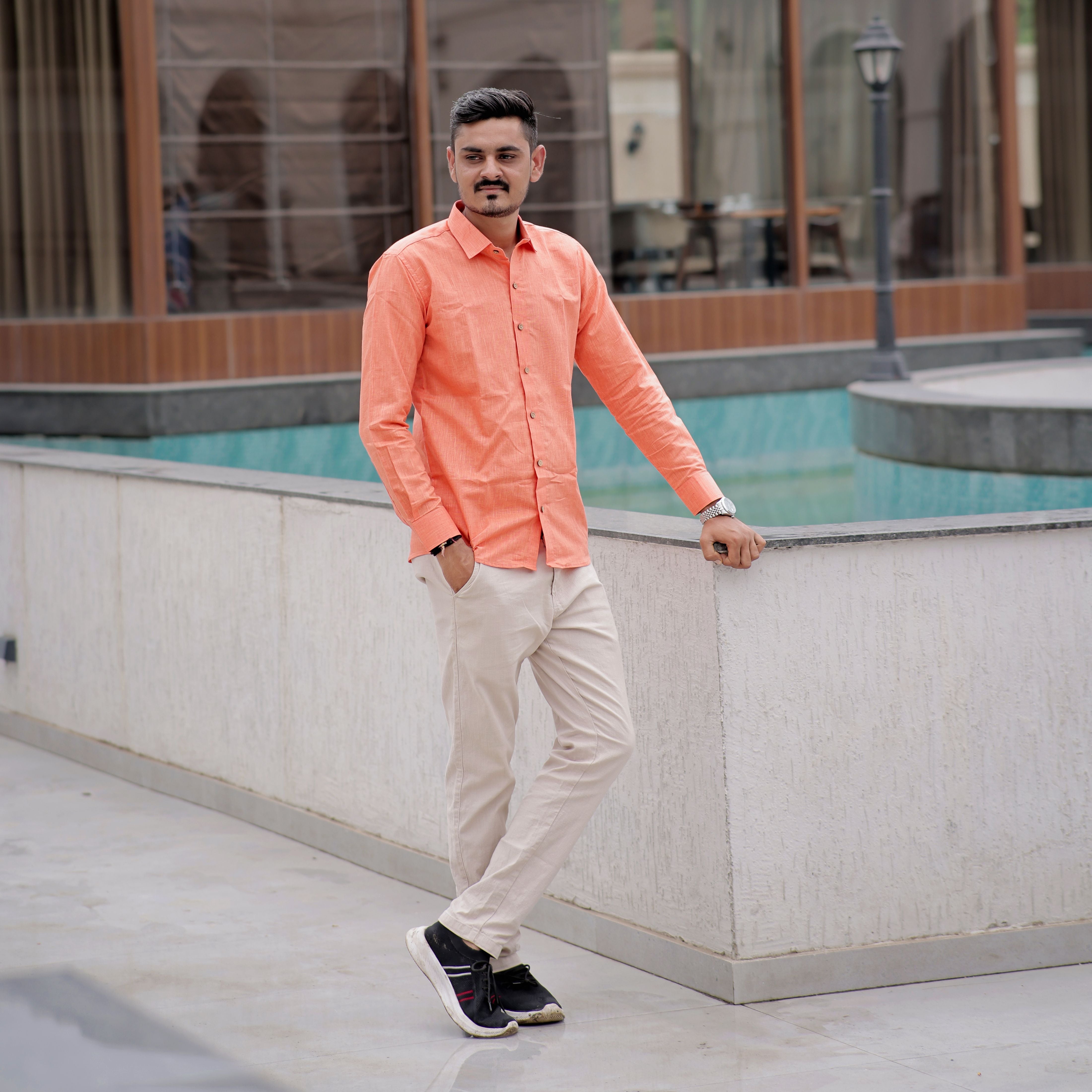 coral orange dress shirt Coral Mens Dress Shirts