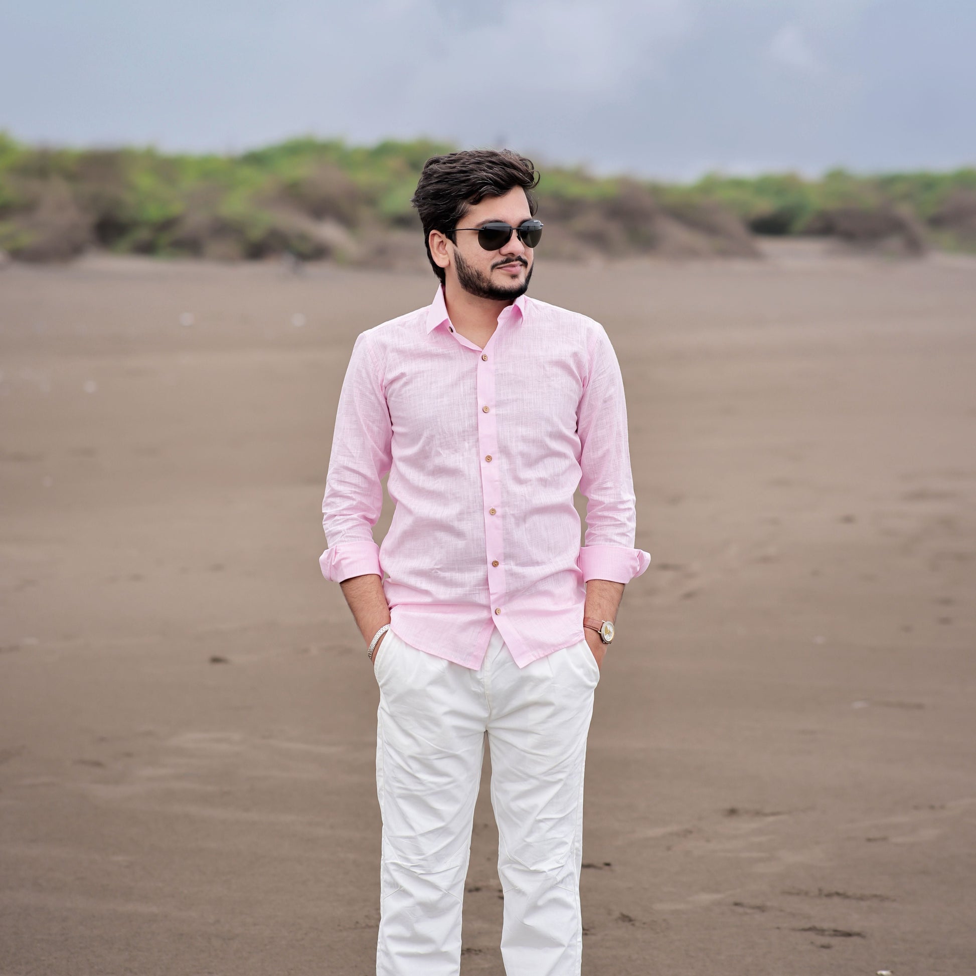 formal pink shirt men