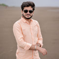 Peach Pure Linen Soft Touch Classic Every Season Shirt