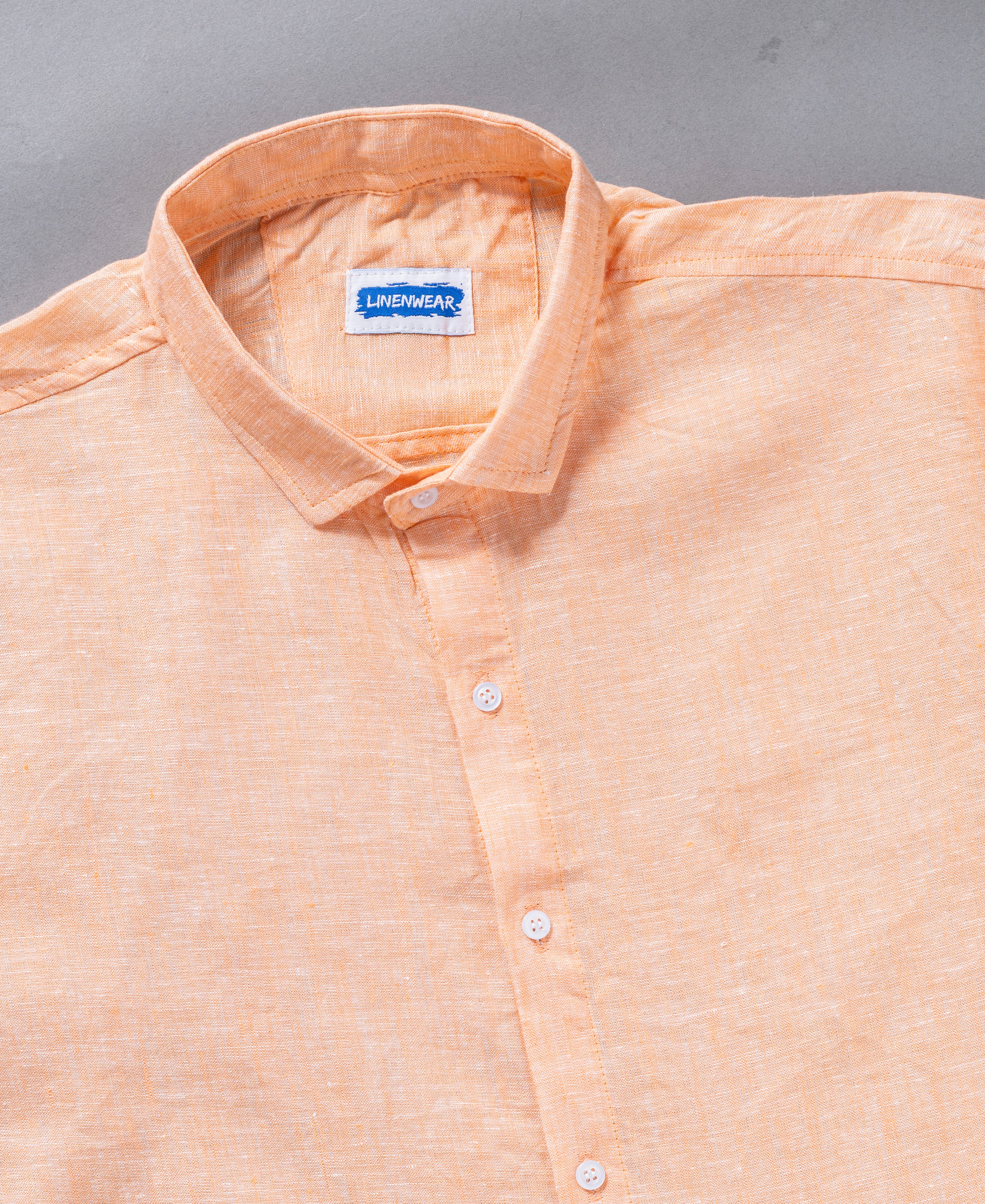 Peach Pure Linen Soft Touch Classic Every Season Shirt