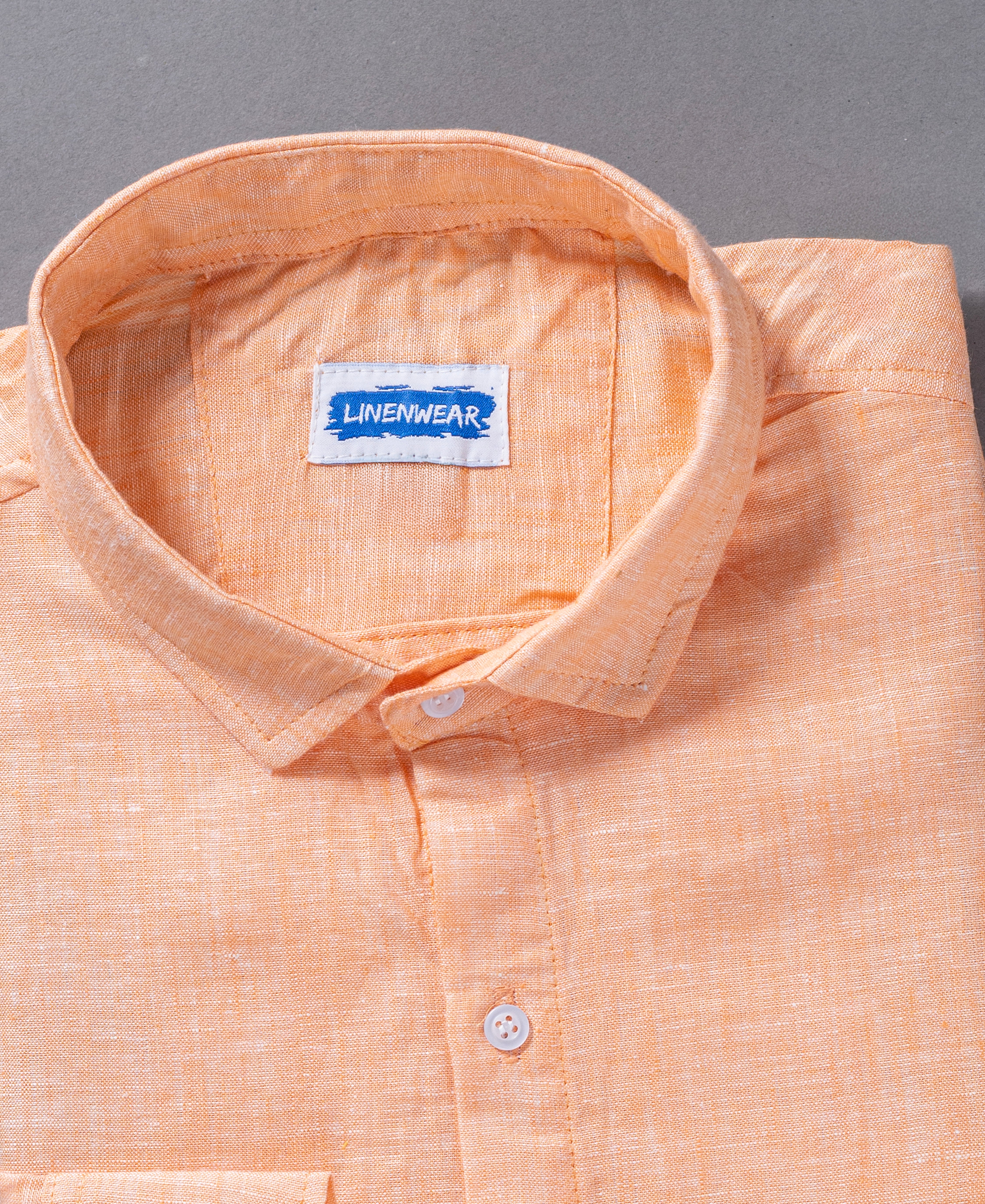 Peach Pure Linen Soft Touch Classic Every Season Shirt