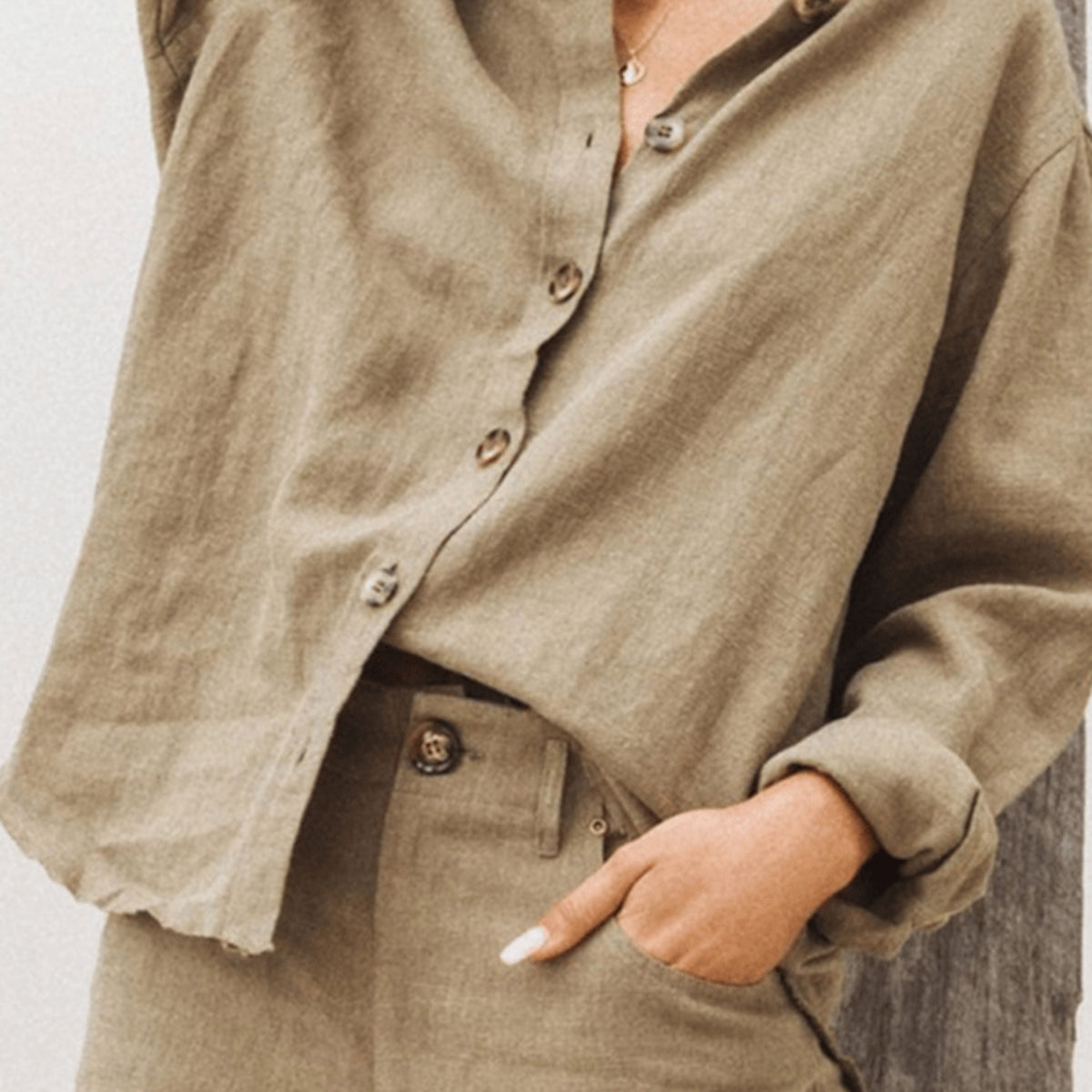 Casual Black Button-Up Linen Shirt - Linen Wear