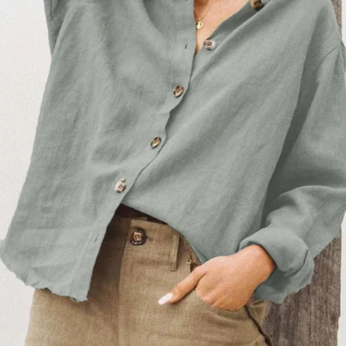 Casual Black Button-Up Linen Shirt - Linen Wear
