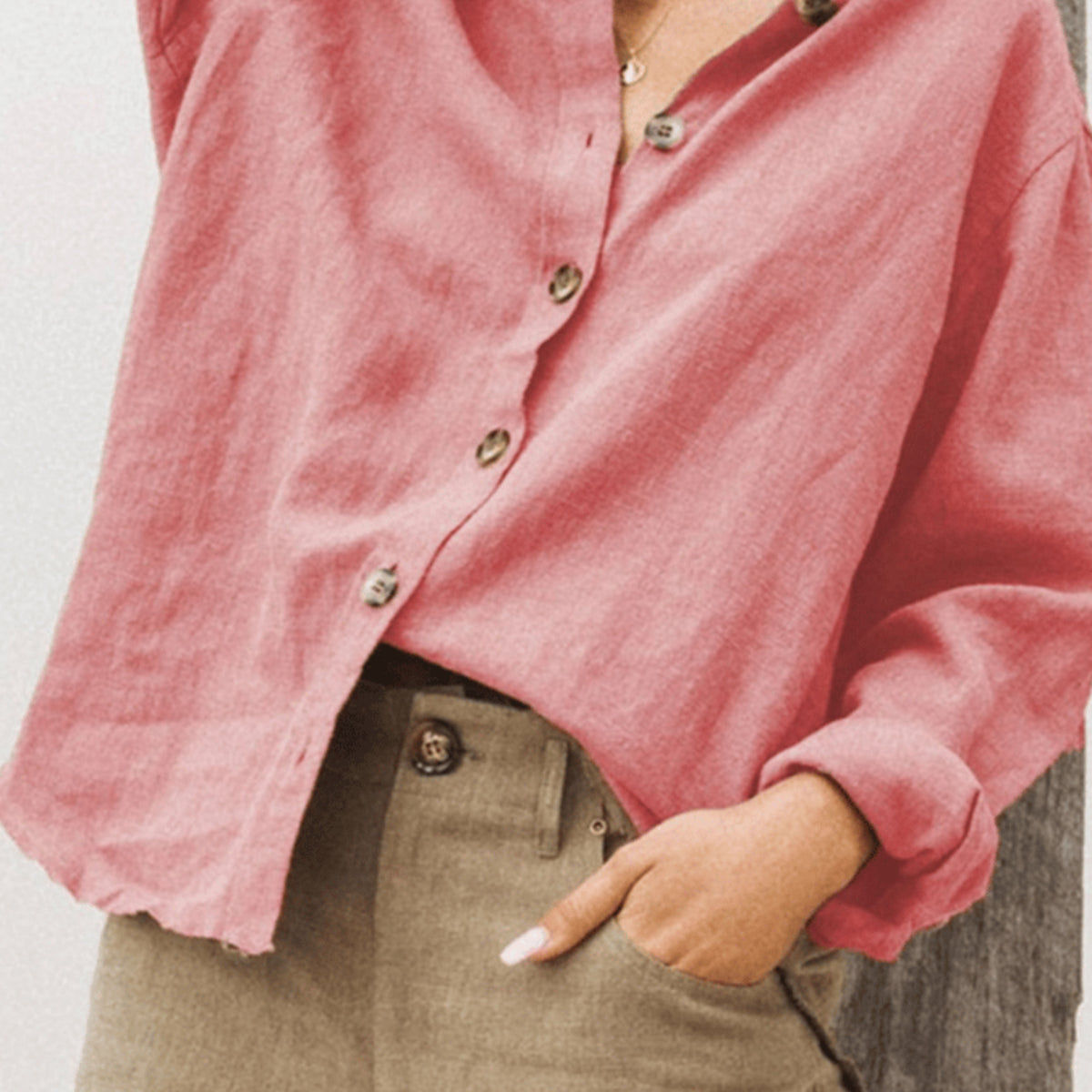 Casual Black Button-Up Linen Shirt - Linen Wear
