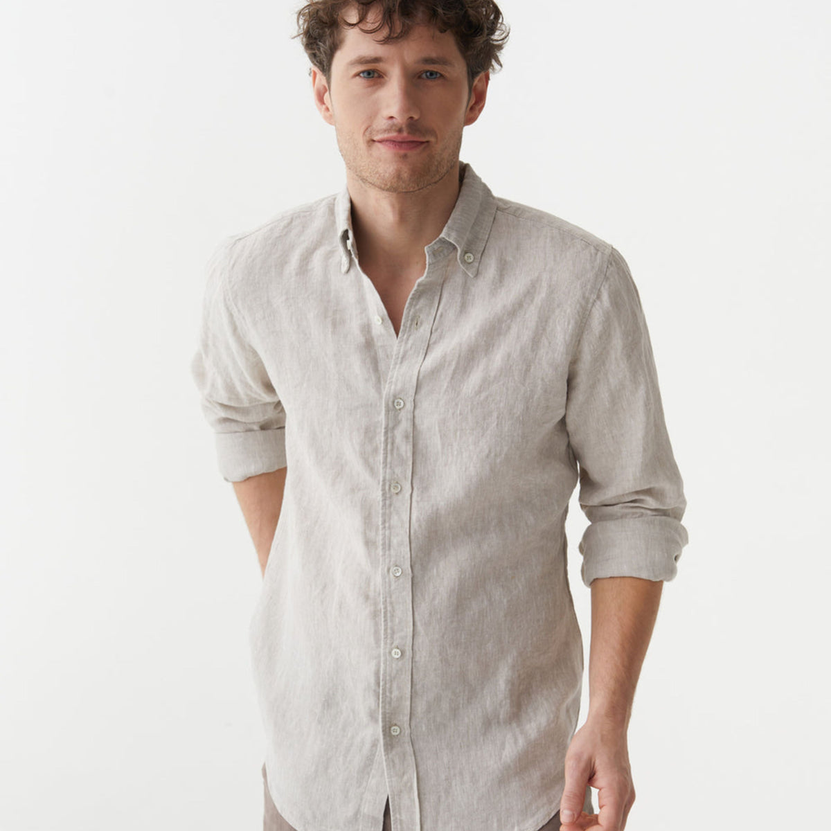 Natural Linen Classic Men Shirt - Linen Wear