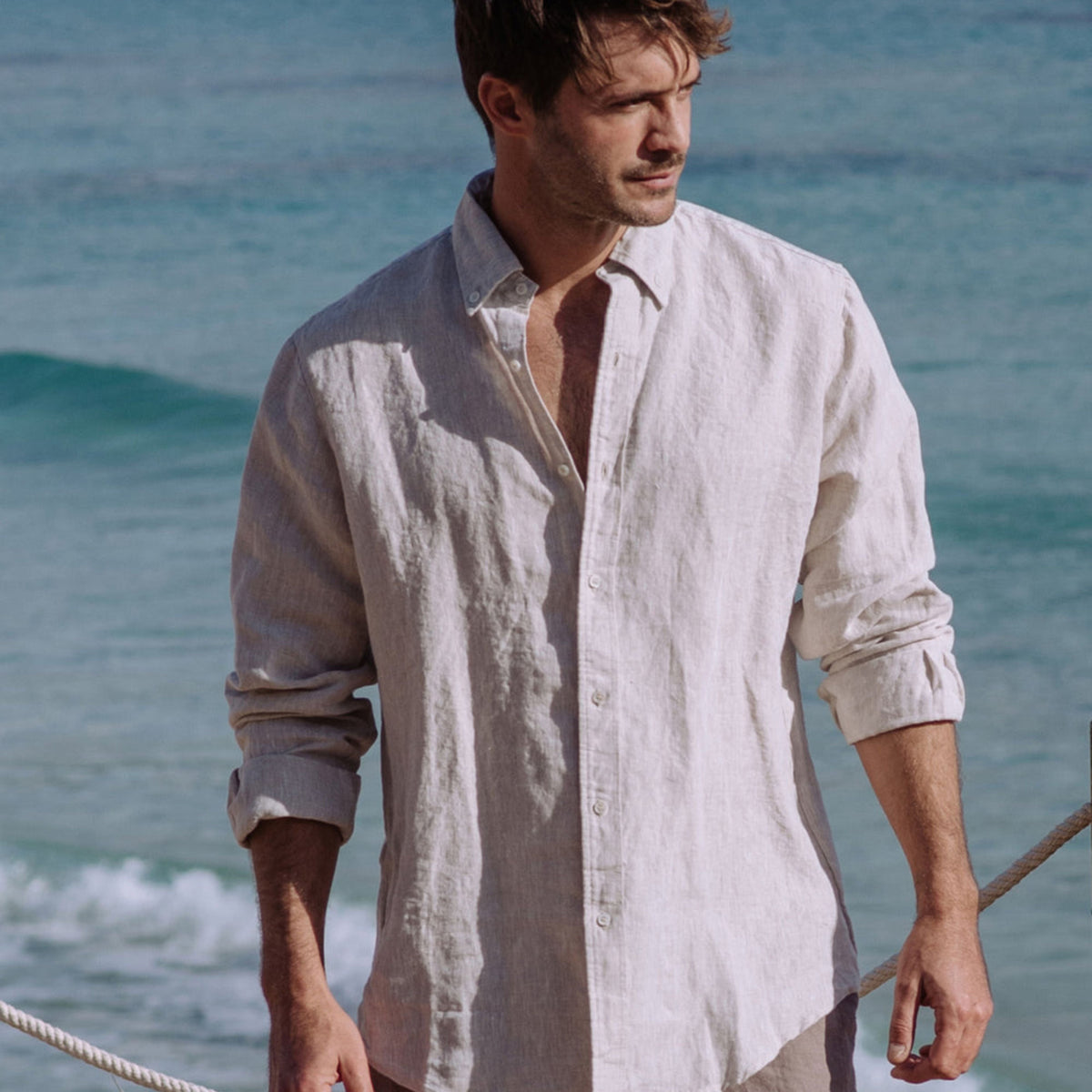 Natural Linen Classic Men Shirt - Linen Wear