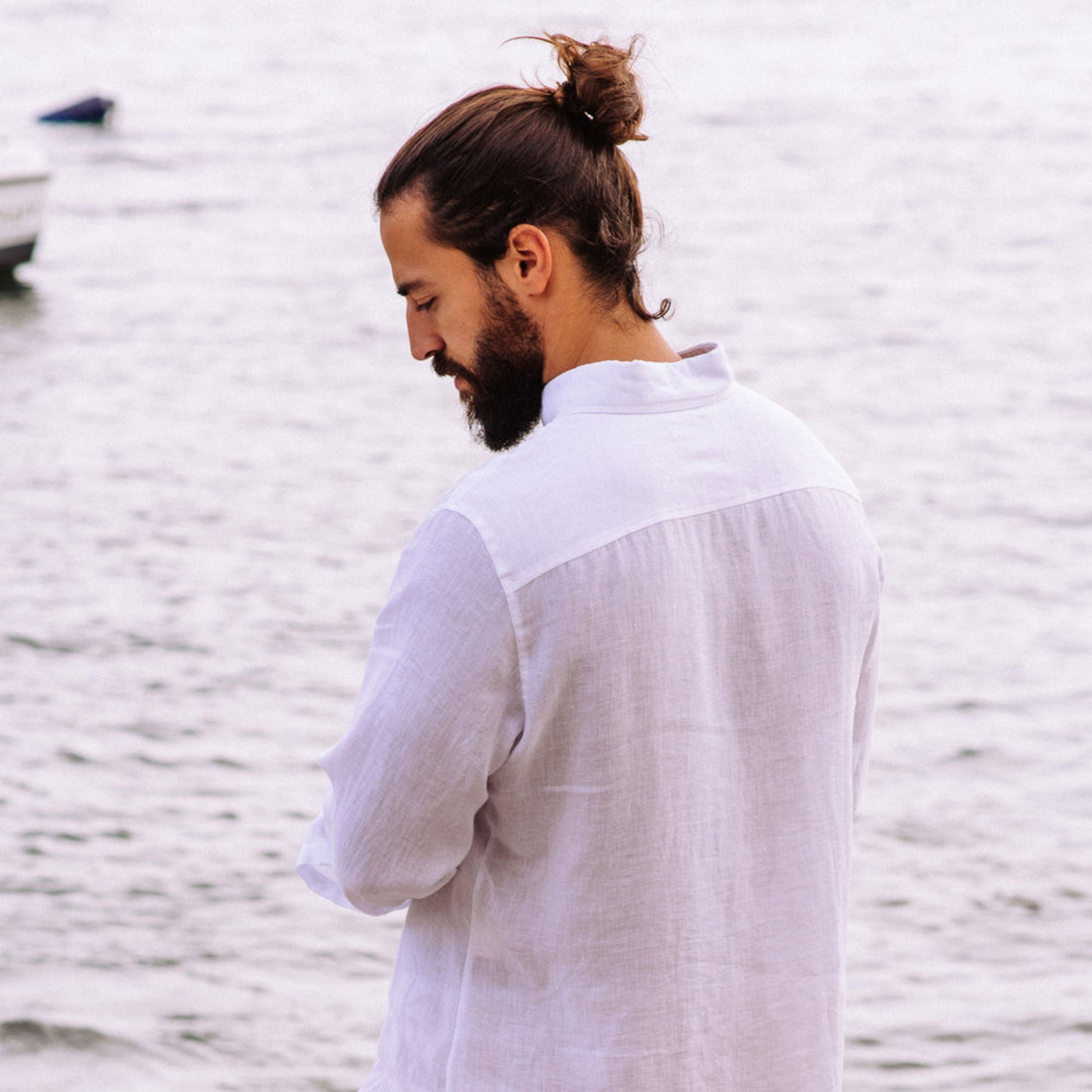 Classic White Linen Button-Down Shirt - Linen Wear