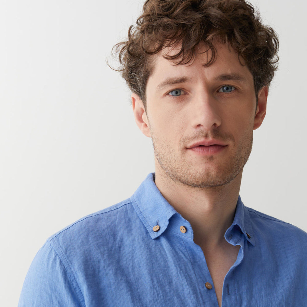 Pacific Blue Long Sleeve Linen Shirt - Linen Wear