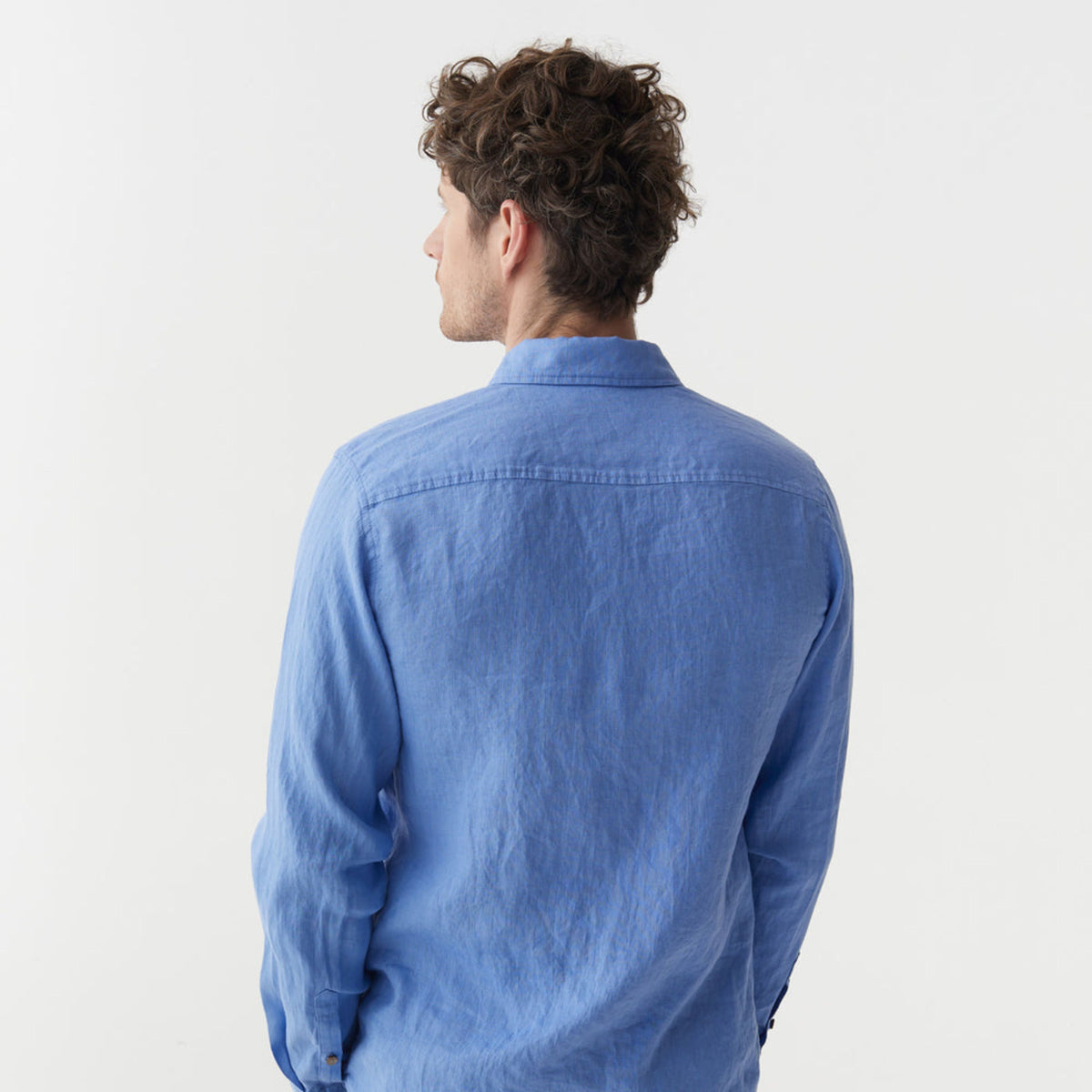 Pacific Blue Long Sleeve Linen Shirt - Linen Wear