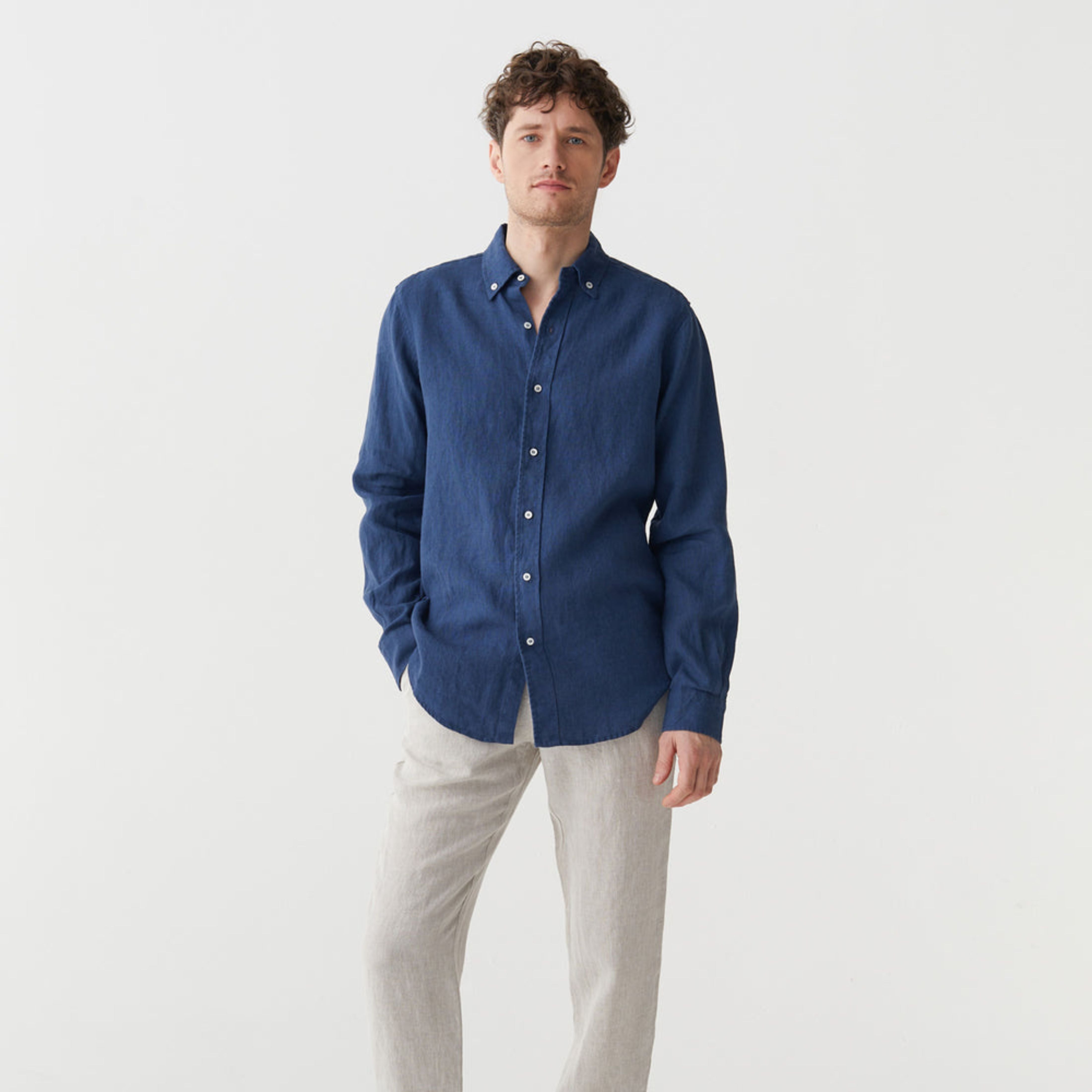Deep Navy Classic Linen Shirt - Linen Wear