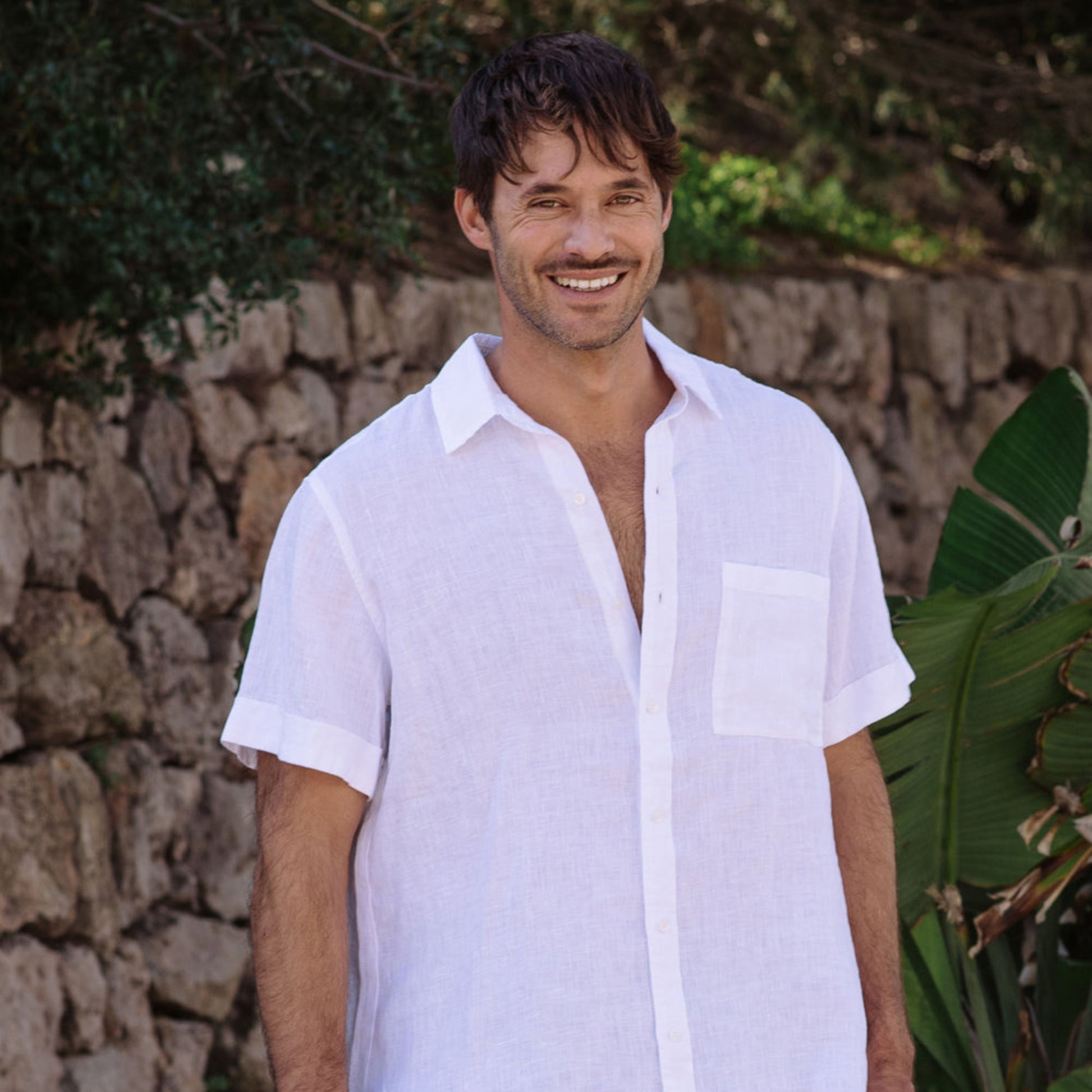 beachwear white linen shirt