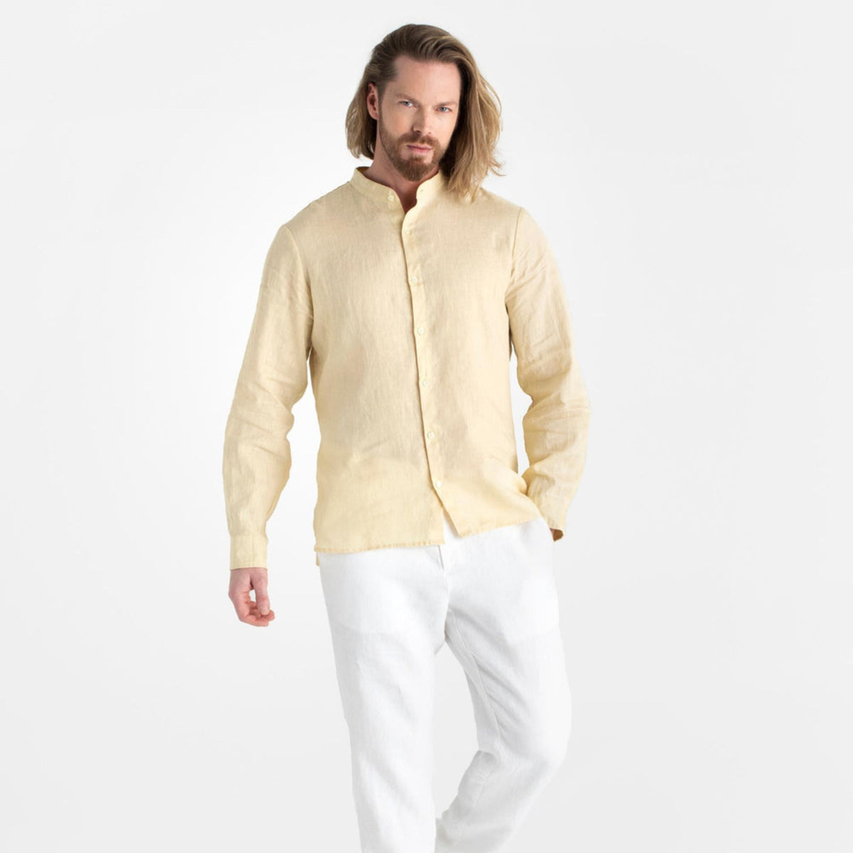Cream Linen Resort Shirt - Linen Wear