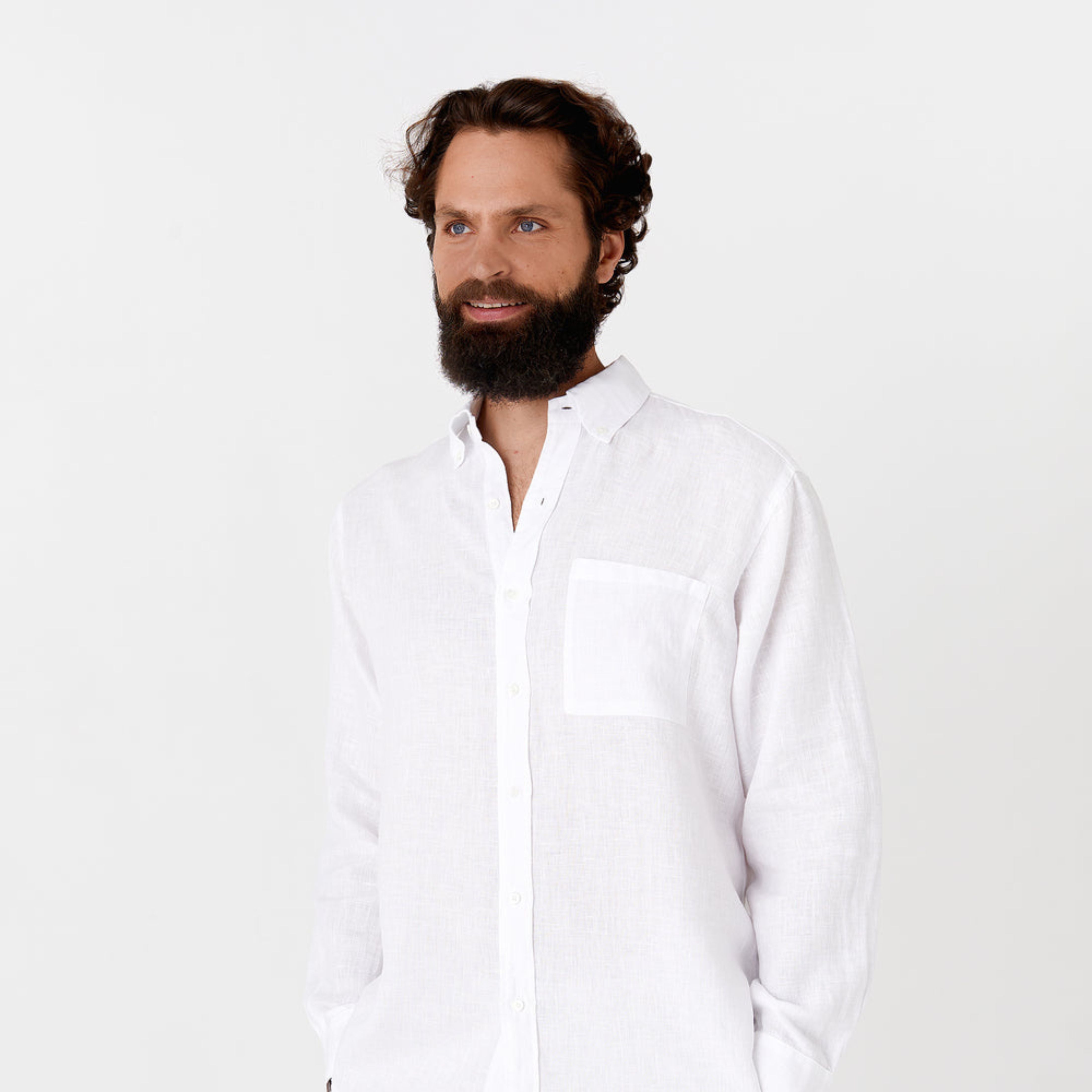 White Classic Linen Shirt