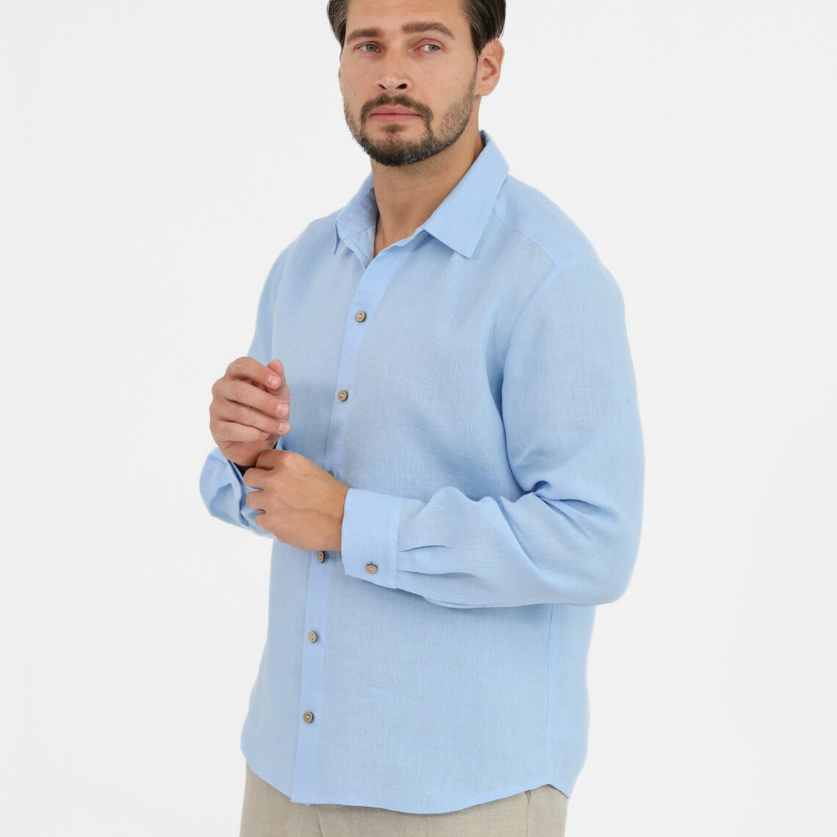 Dusty Blue Linen Shirt - Linen Wear