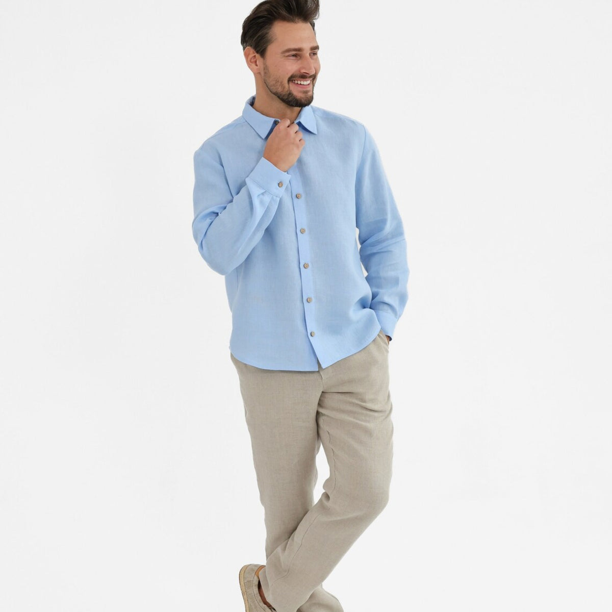 Dusty Blue Linen Shirt - Linen Wear