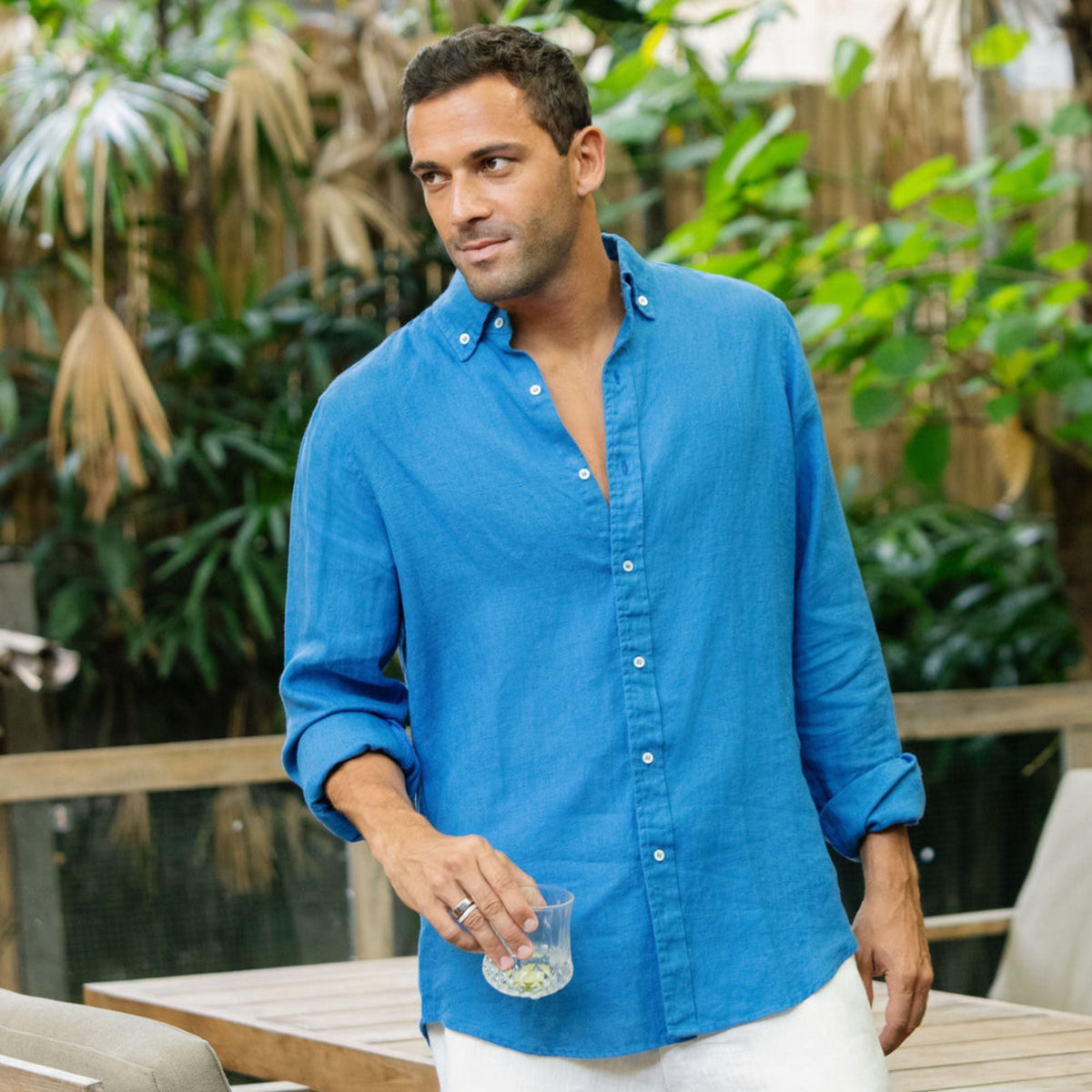 Cobalt Blue Linen Shirt - Linen Wear