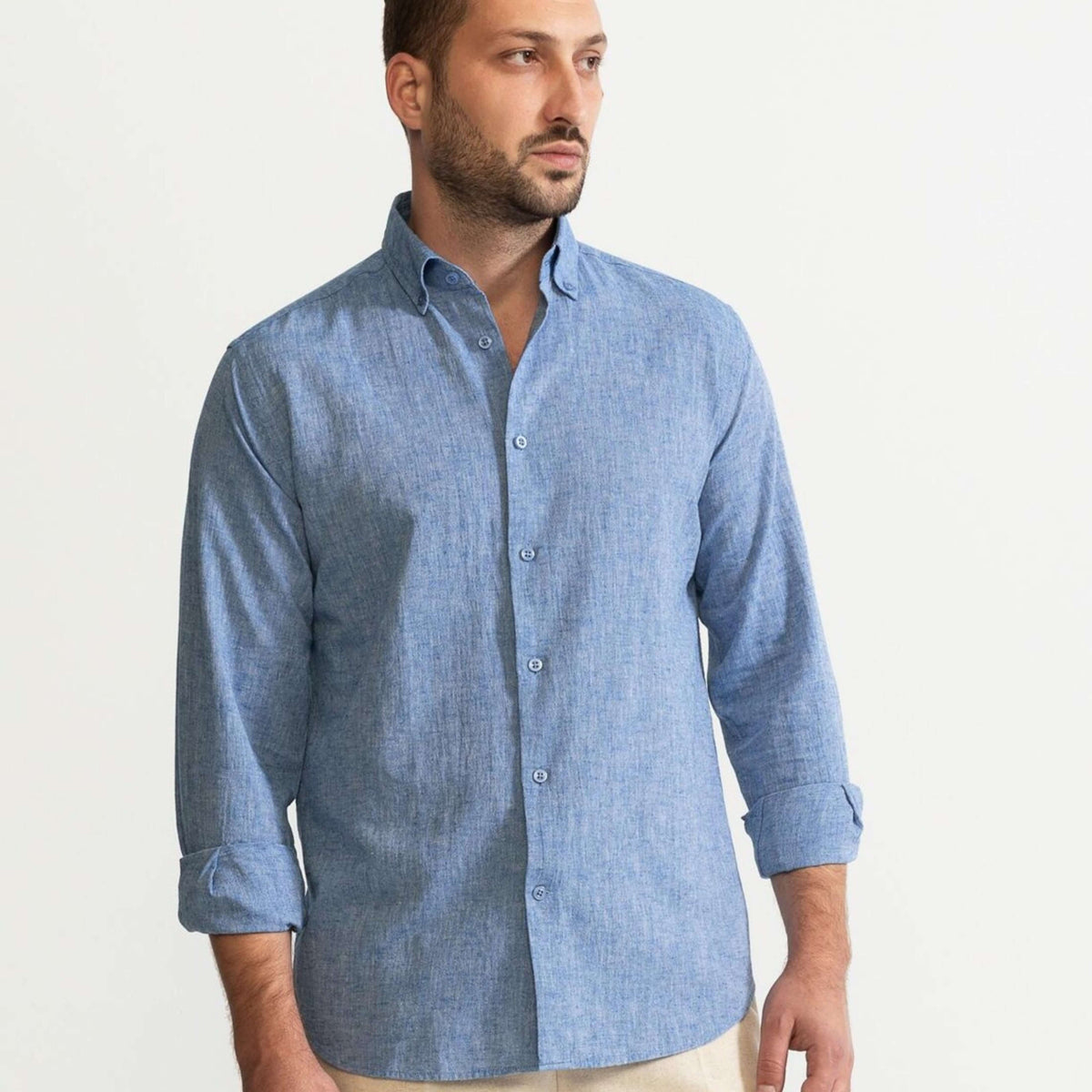 Paired with Blue Linen Shirt - Linen Wear