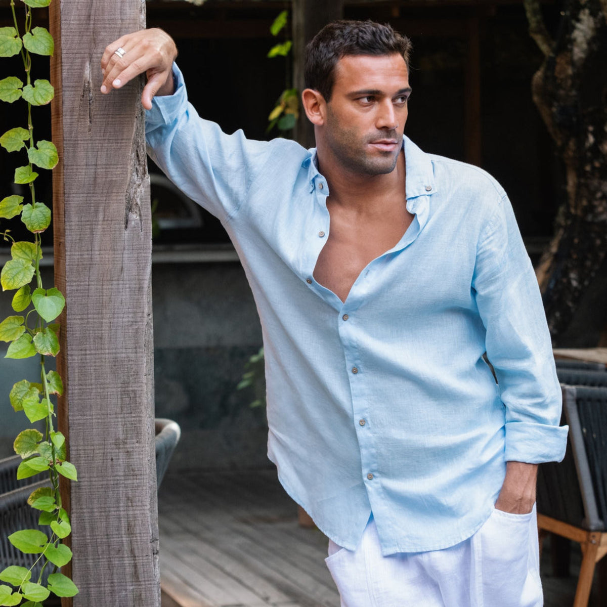 Sky Blue Linen Shirt - Linen Wear