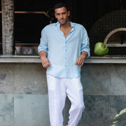 Sky Blue Linen Shirt - Linen Wear
