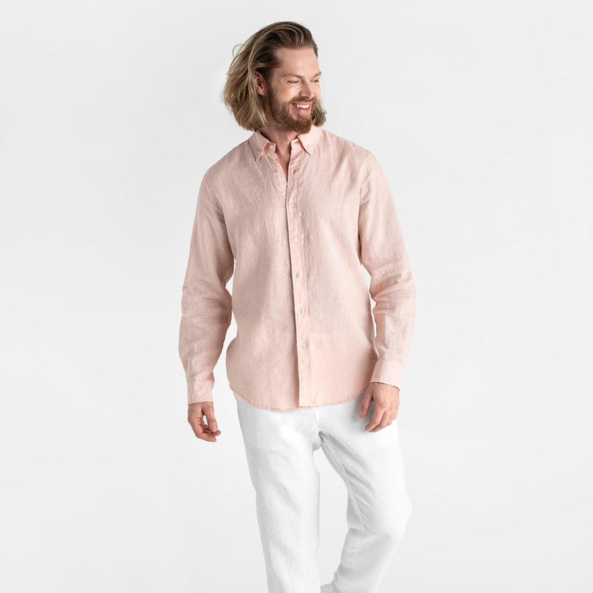Light Pink Linen Shirt - Linen Wear