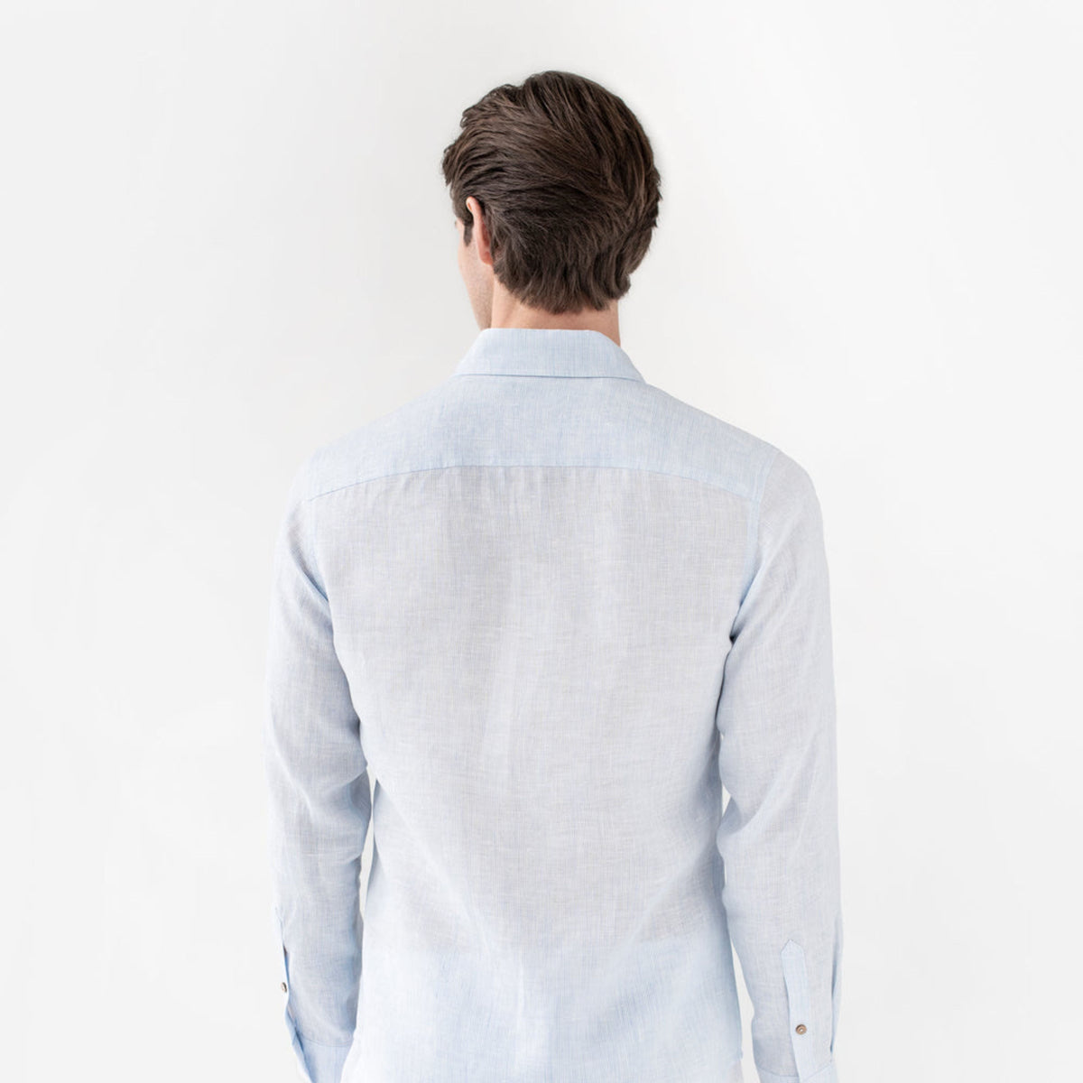 Pinstripe Blue Linen Shirt - Linen Wear