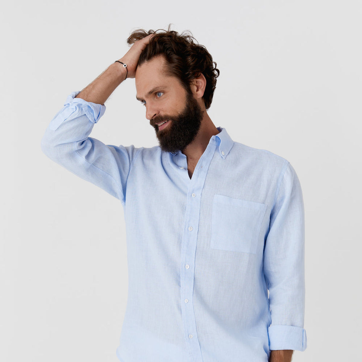 Sky Blue Classic Linen Shirt - Linen Wear