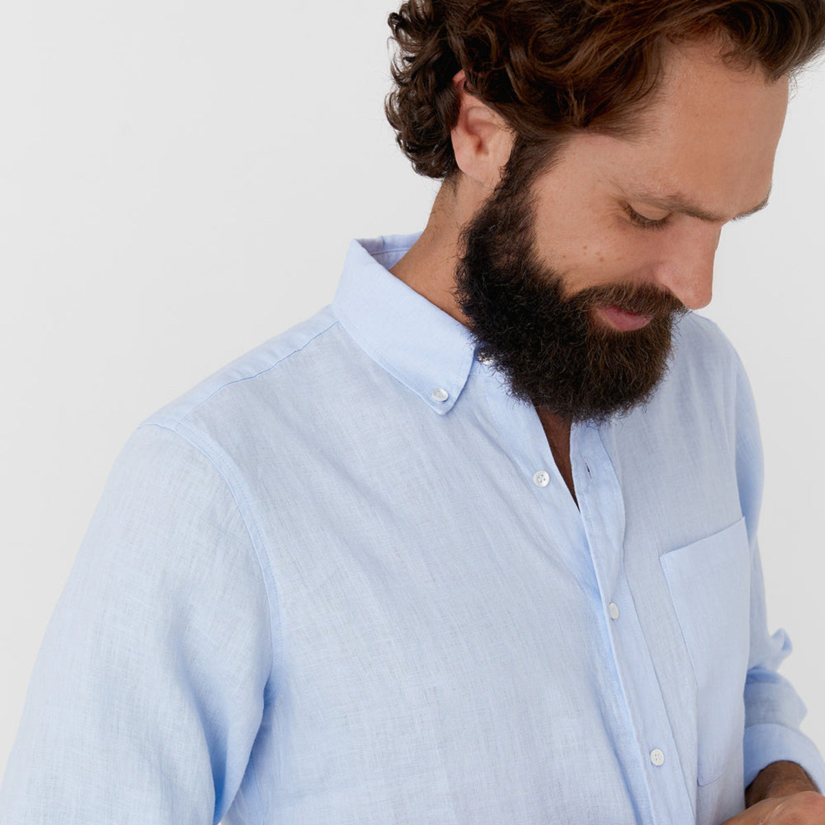 Sky Blue Classic Linen Shirt - Linen Wear