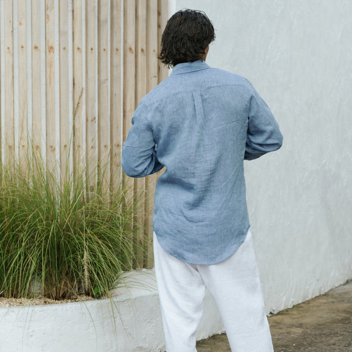 Denim Chambray Linen Shirt - Linen Wear