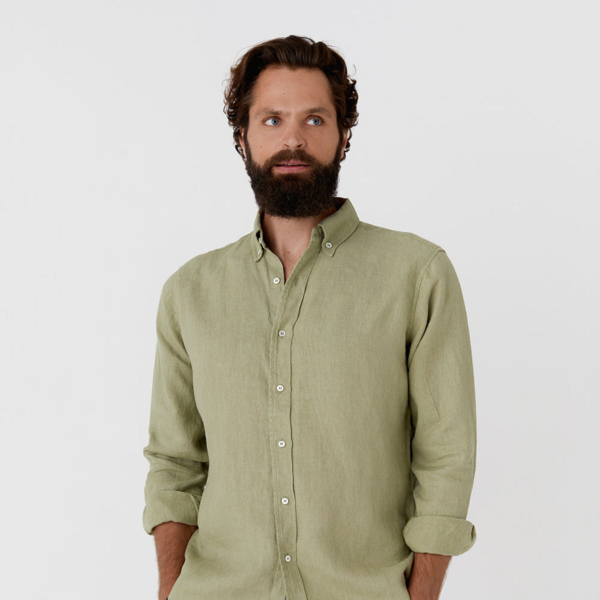 Sage Green Linen Shirt - Linen Wear