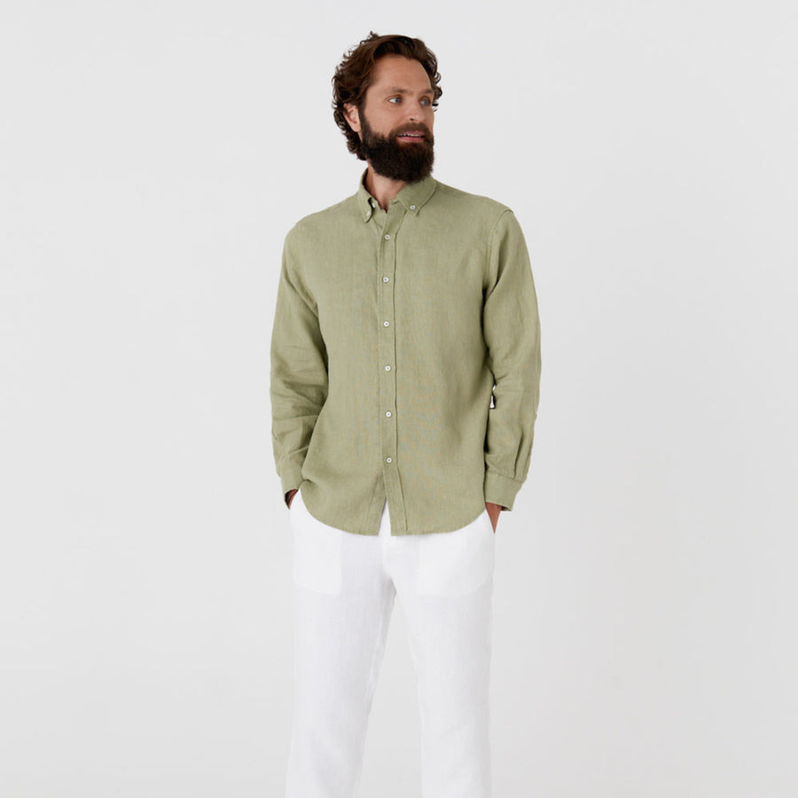 Sage Green Cotton Linen Shirt