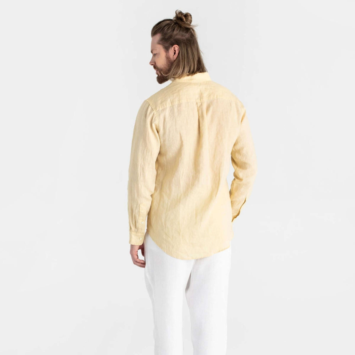 Cream Long Sleeve Linen Shirt - Linen Wear