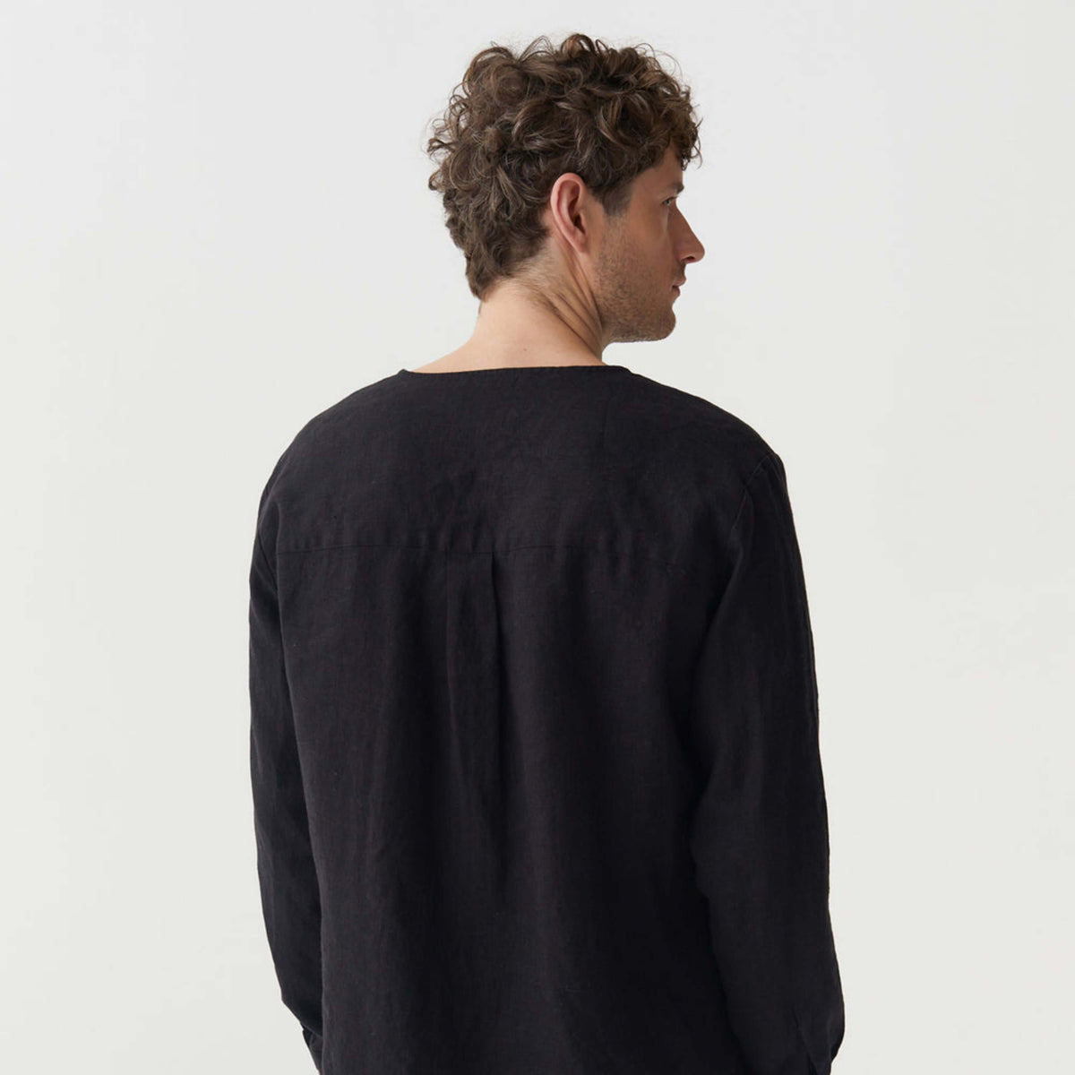 Black Linen Kurta Shirt – Bedarra Style - Linen Wear